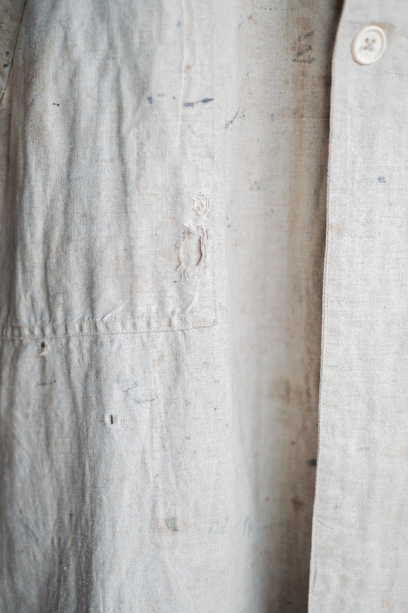 【~30's】French Vintage Linen Work Coat