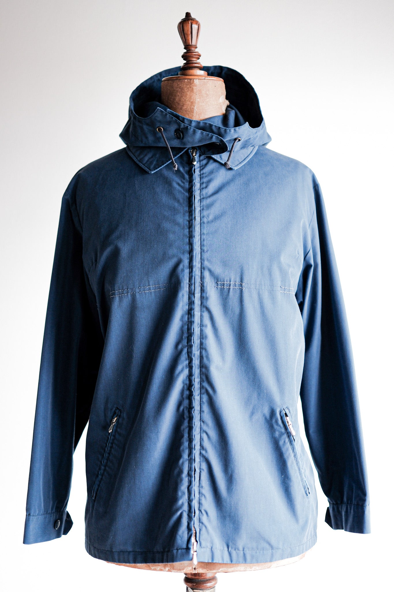 【~50's】German Vintage Blue Cotton × Polyester Hooded Jacket