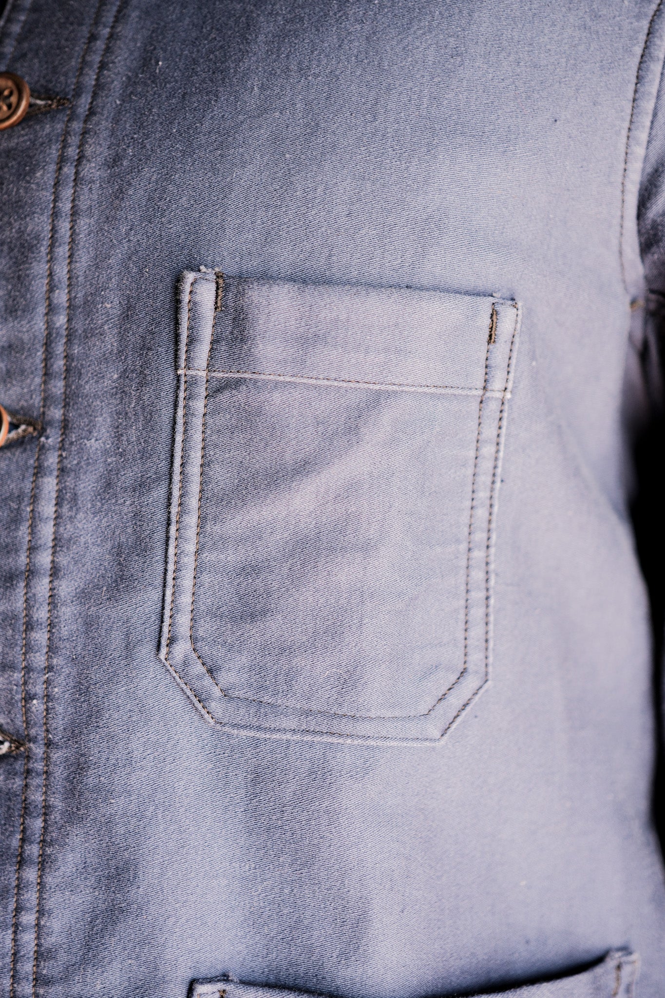 【~40's】French Vintage Blue Moleskin Work Jacket