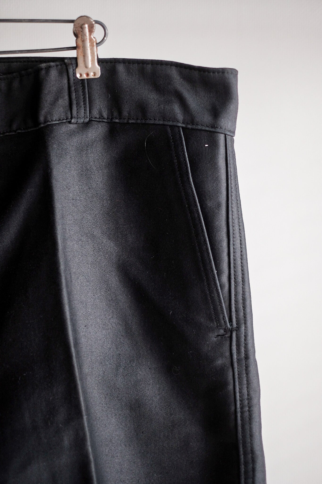 【~40's】French Vintage Black Moleskin Work Pants "Adolphe Lafont" "Dead Stock"
