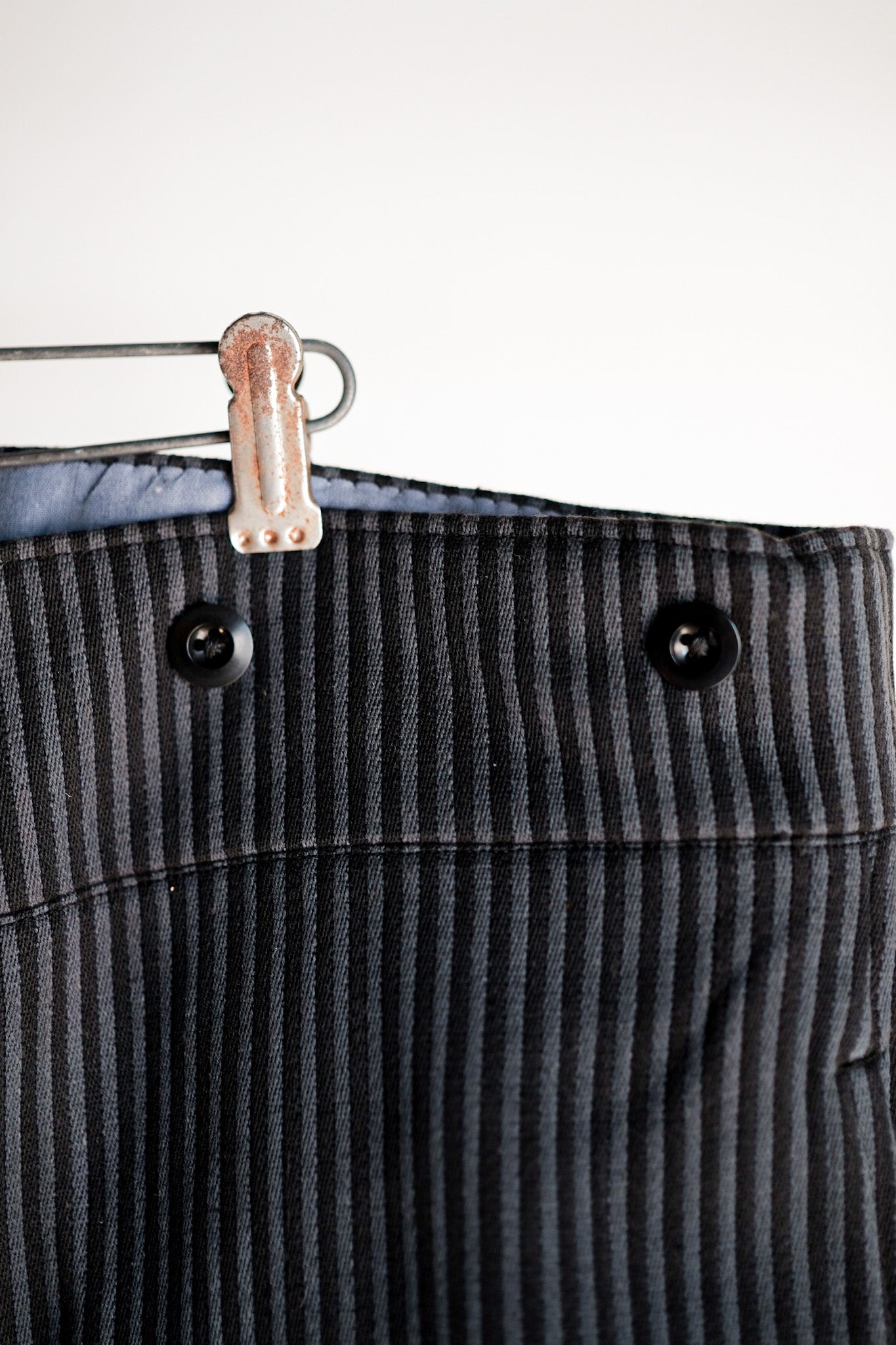 【 ~ 30's 】 French Vintage Cotton Pique Pique Striped Pants "Dead Stock"
