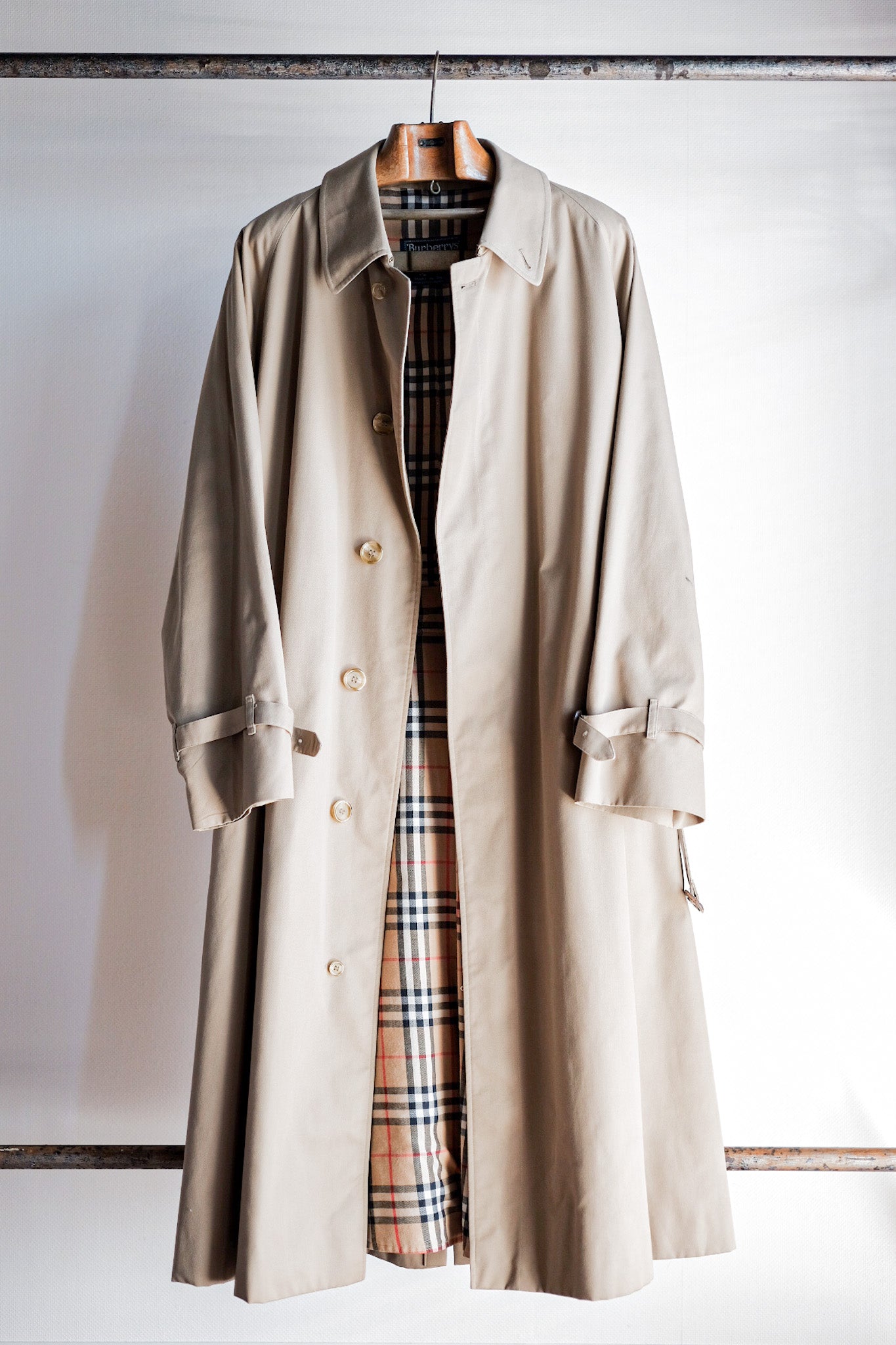 【~80's】Vintage Burberry's Single Raglan Rider Coat Size.52RL