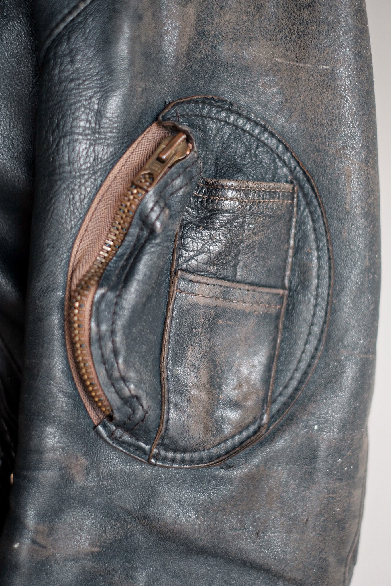 【~80's】French Air Force Pilot Leather Jacket