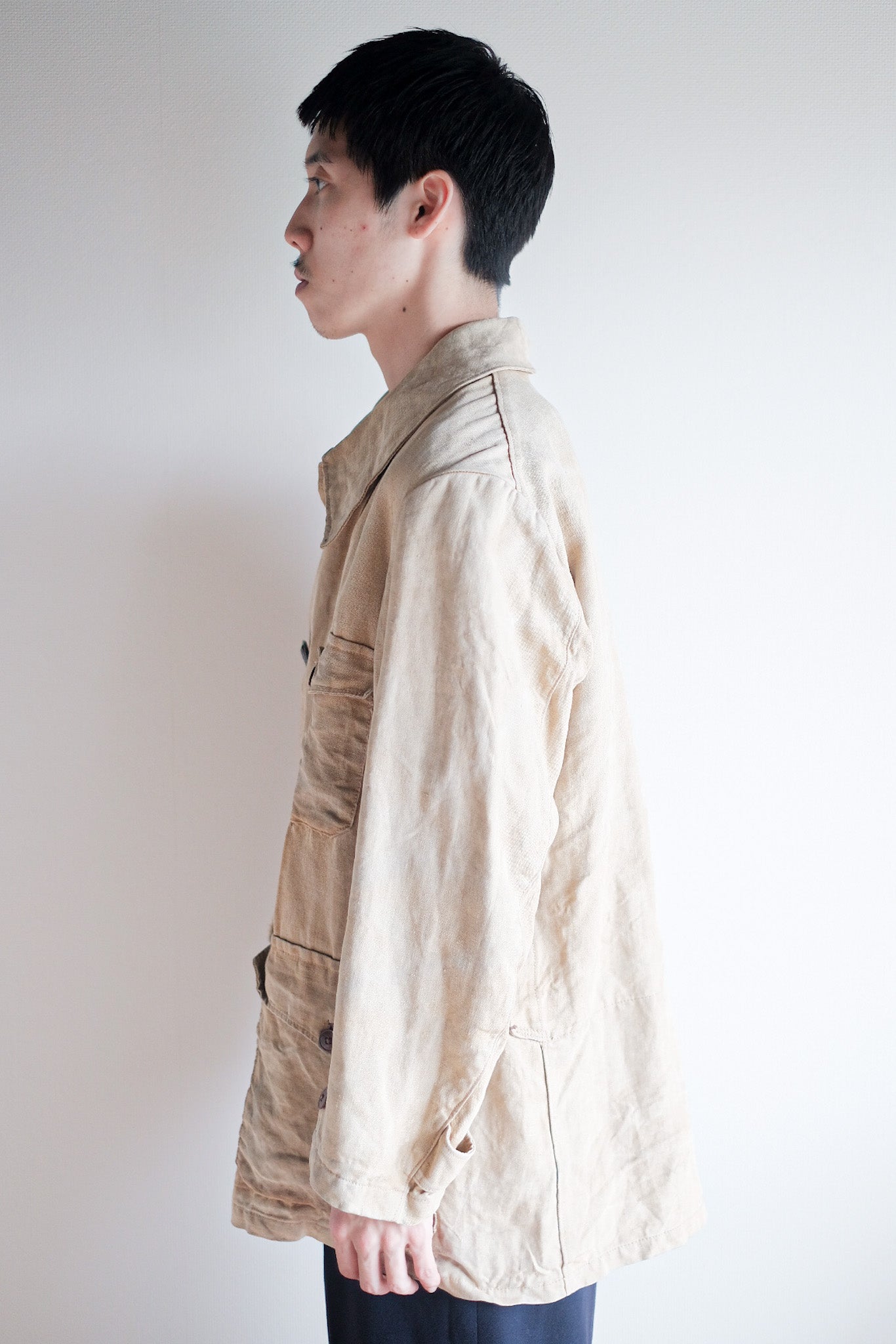 【~30's】French Vintage Linen Hunting Jacket