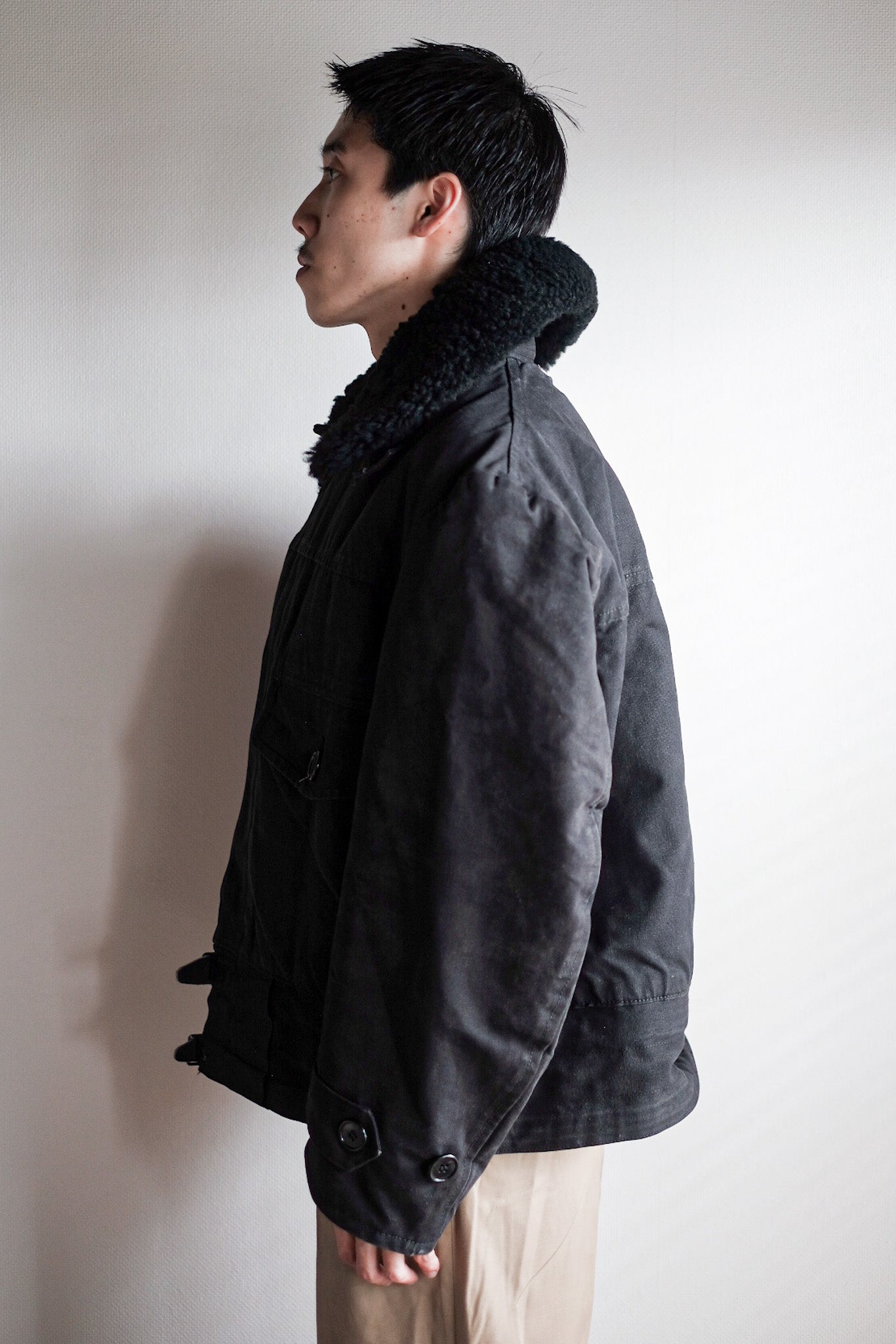 【~50’s】Swedish Army Motorcycle Jacket “Black Color”