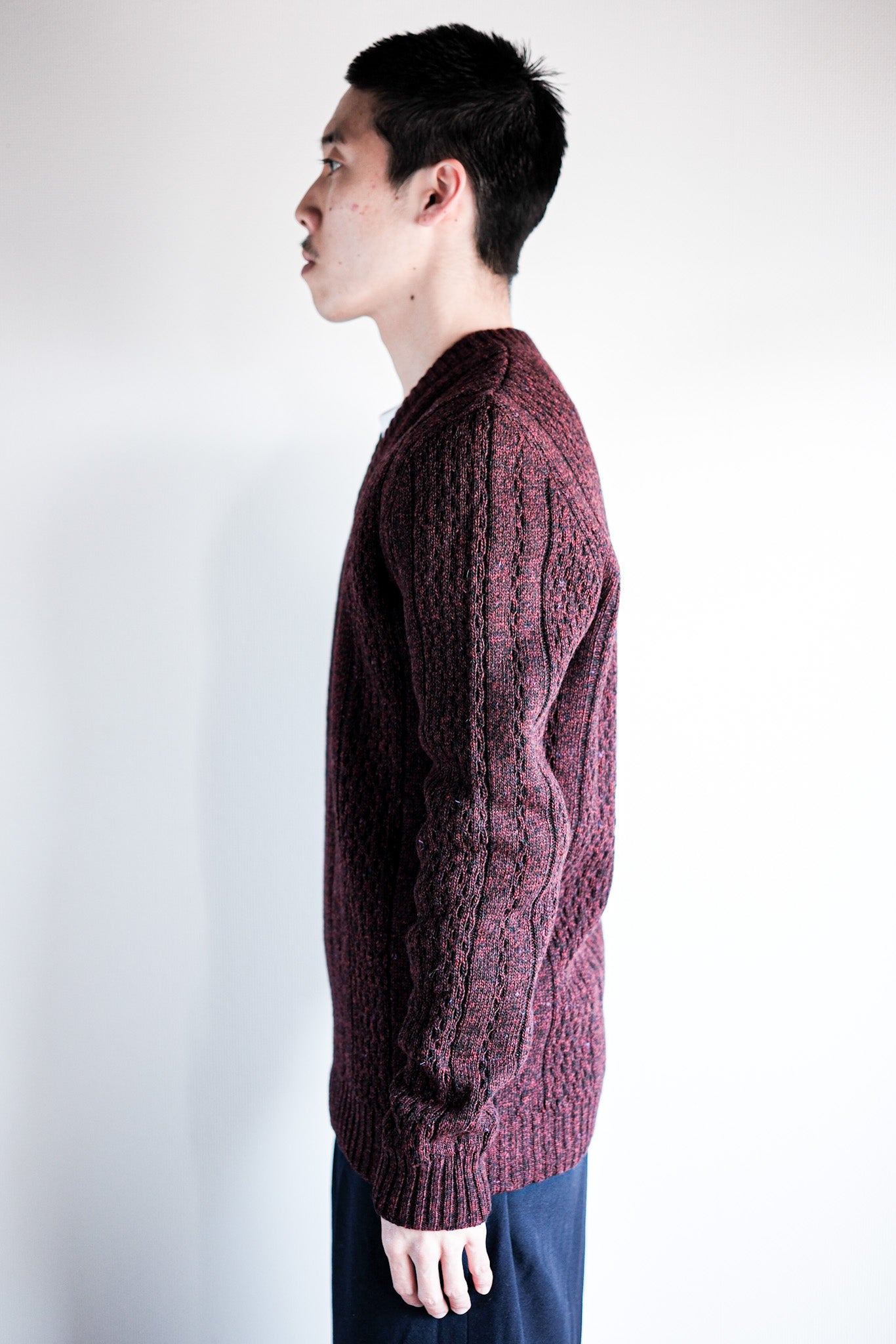 【~60's】French Vintage V-neck Wool Sweater "Dead Stock"