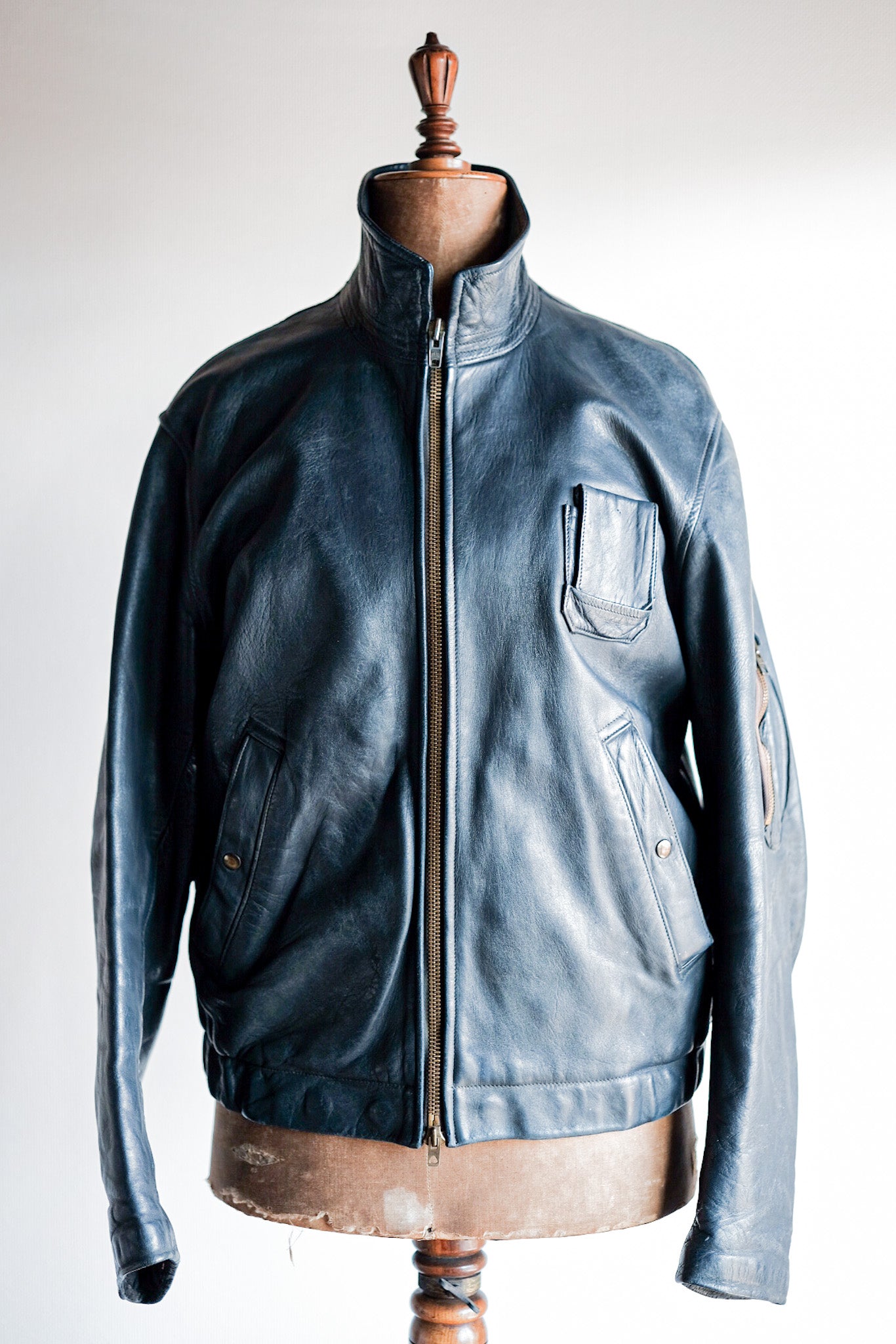 【~70's】French Air Force Pilot Leather Jacket