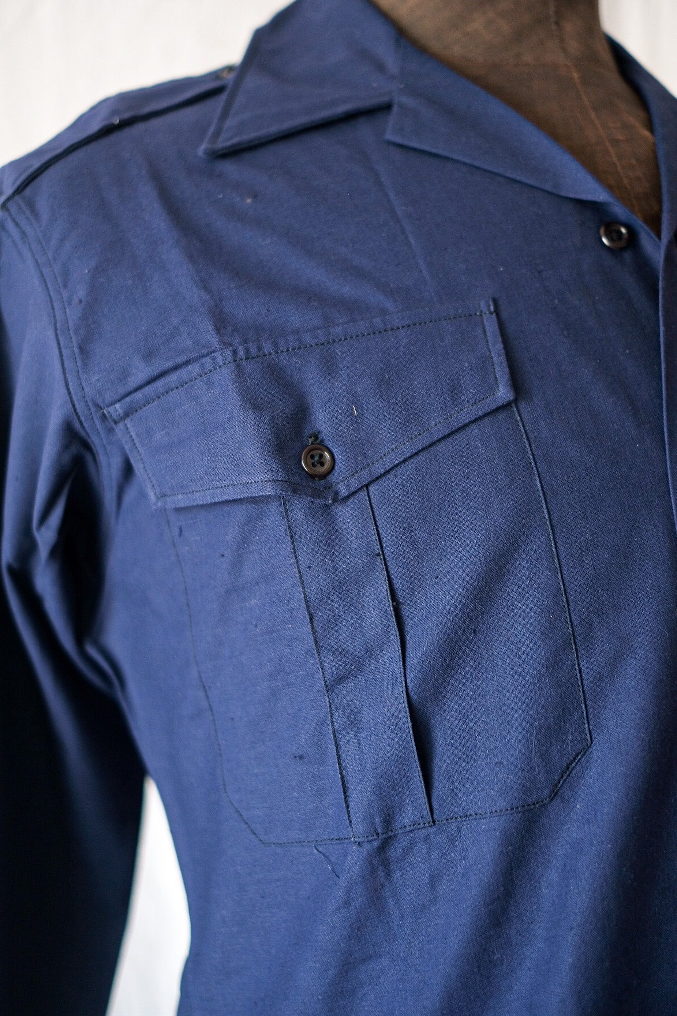 【~50's】French Army M48 Indigo Metis Shirt "Dead Stock"