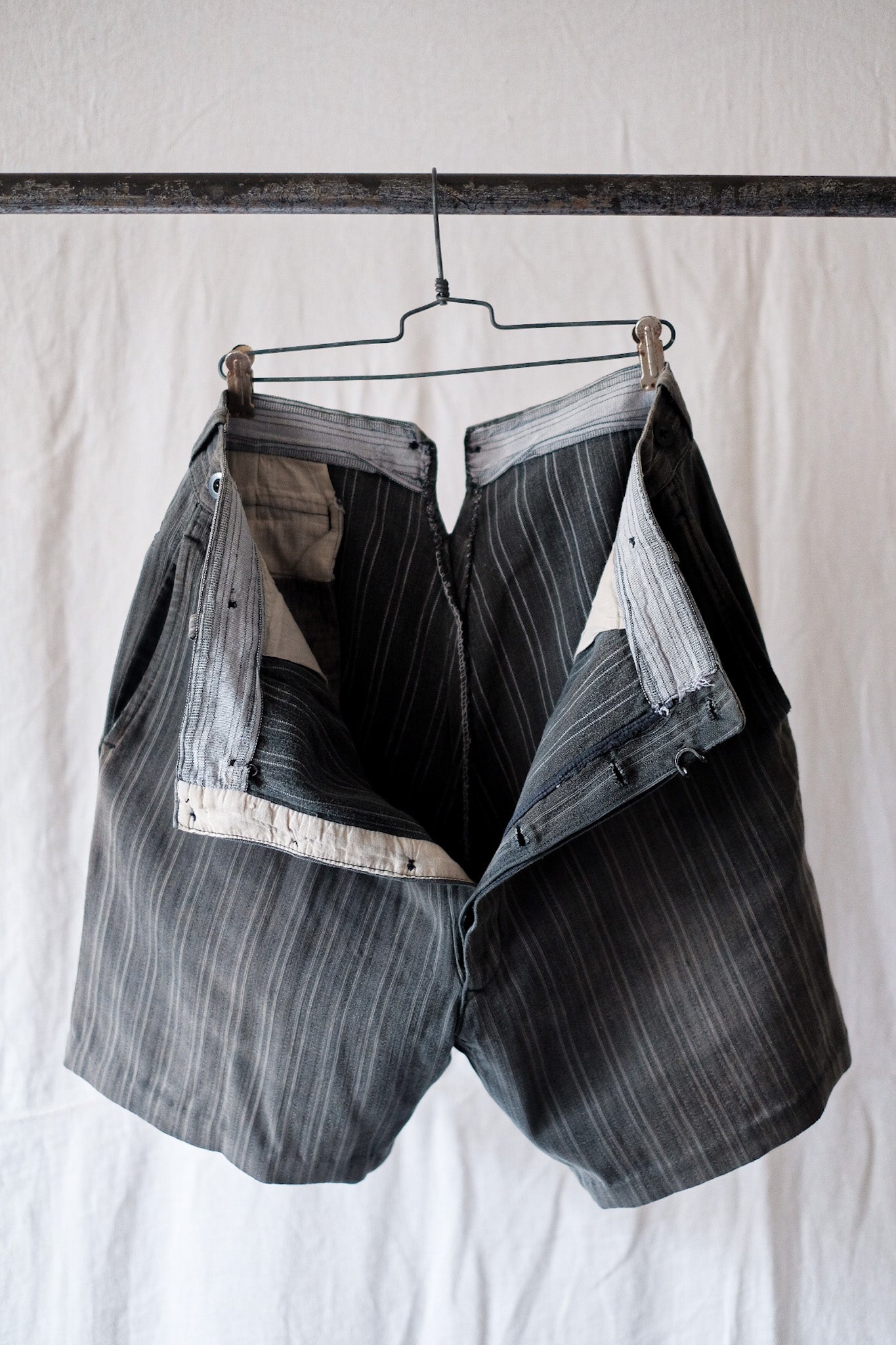 【~40's】French Vintage Cotton Striped Work Shorts