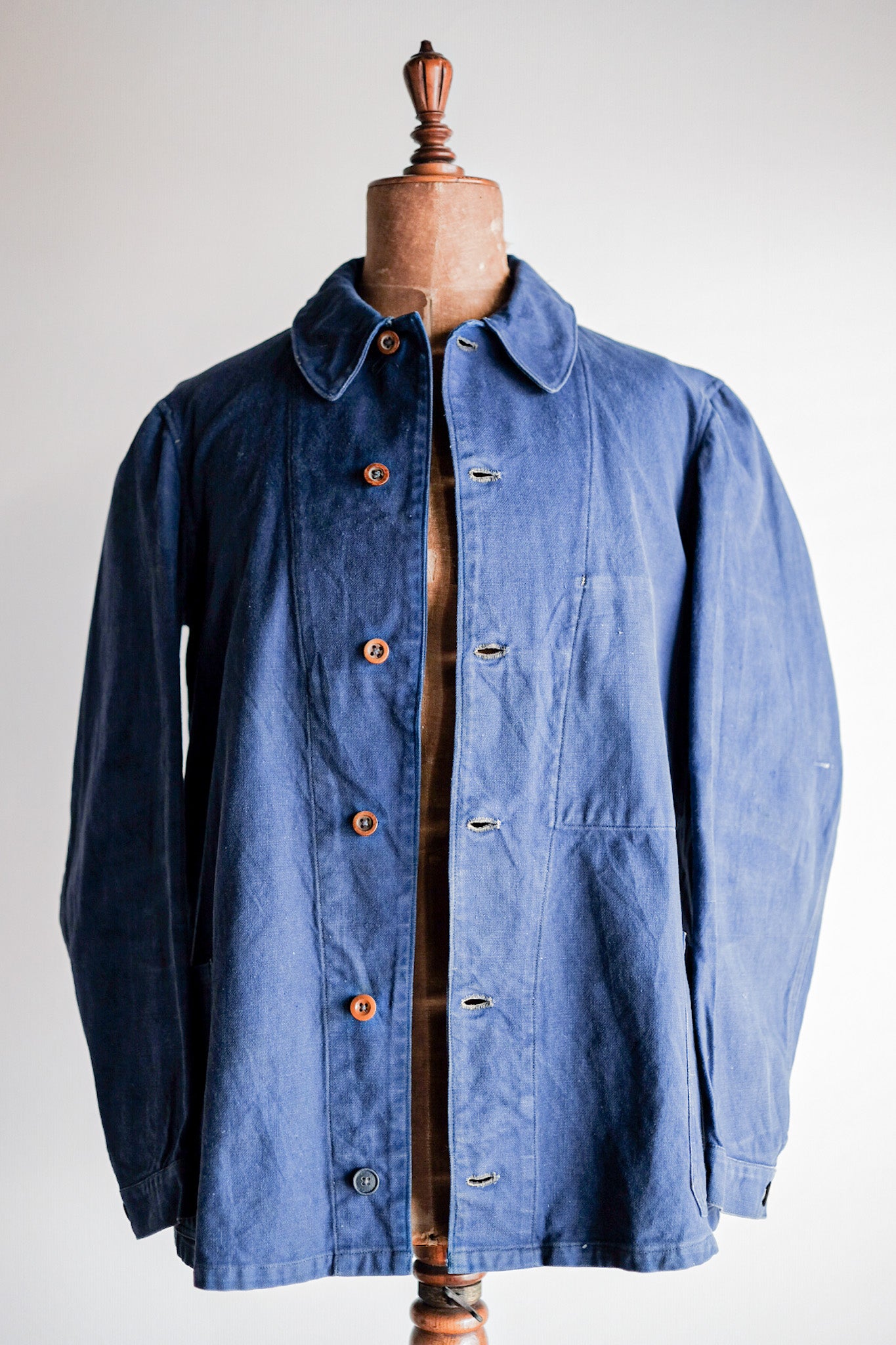 【~40's】French Navy Indigo Cotton Twill Chore Jacket