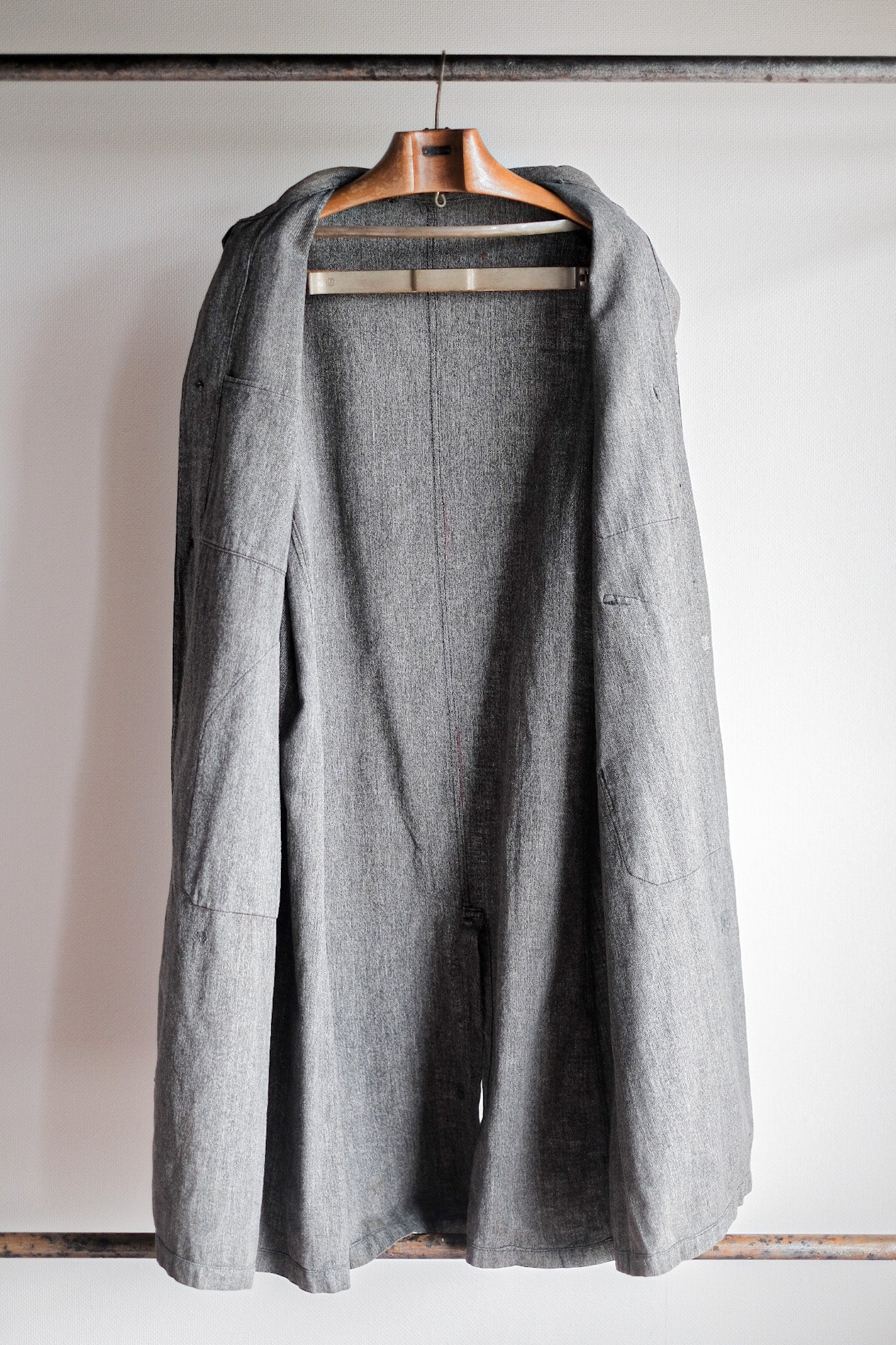 【~40's】French Vintage Black Chambray Atelier Coat