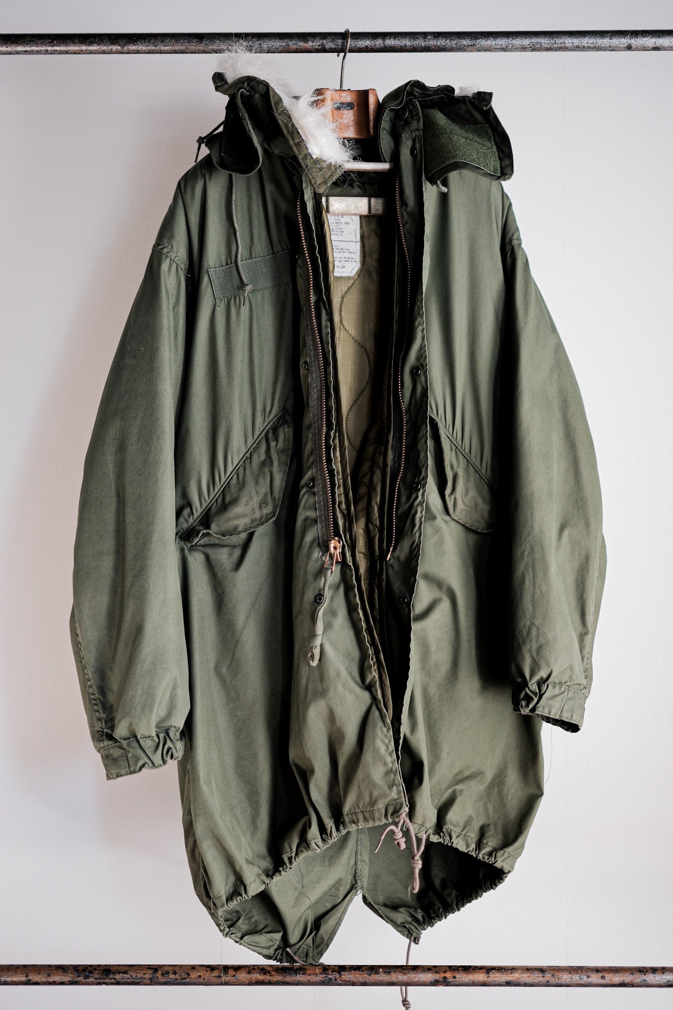 【~80's】U.S.ARMY M-65 Fishtail Parka Size.LARGE "Full Set"
