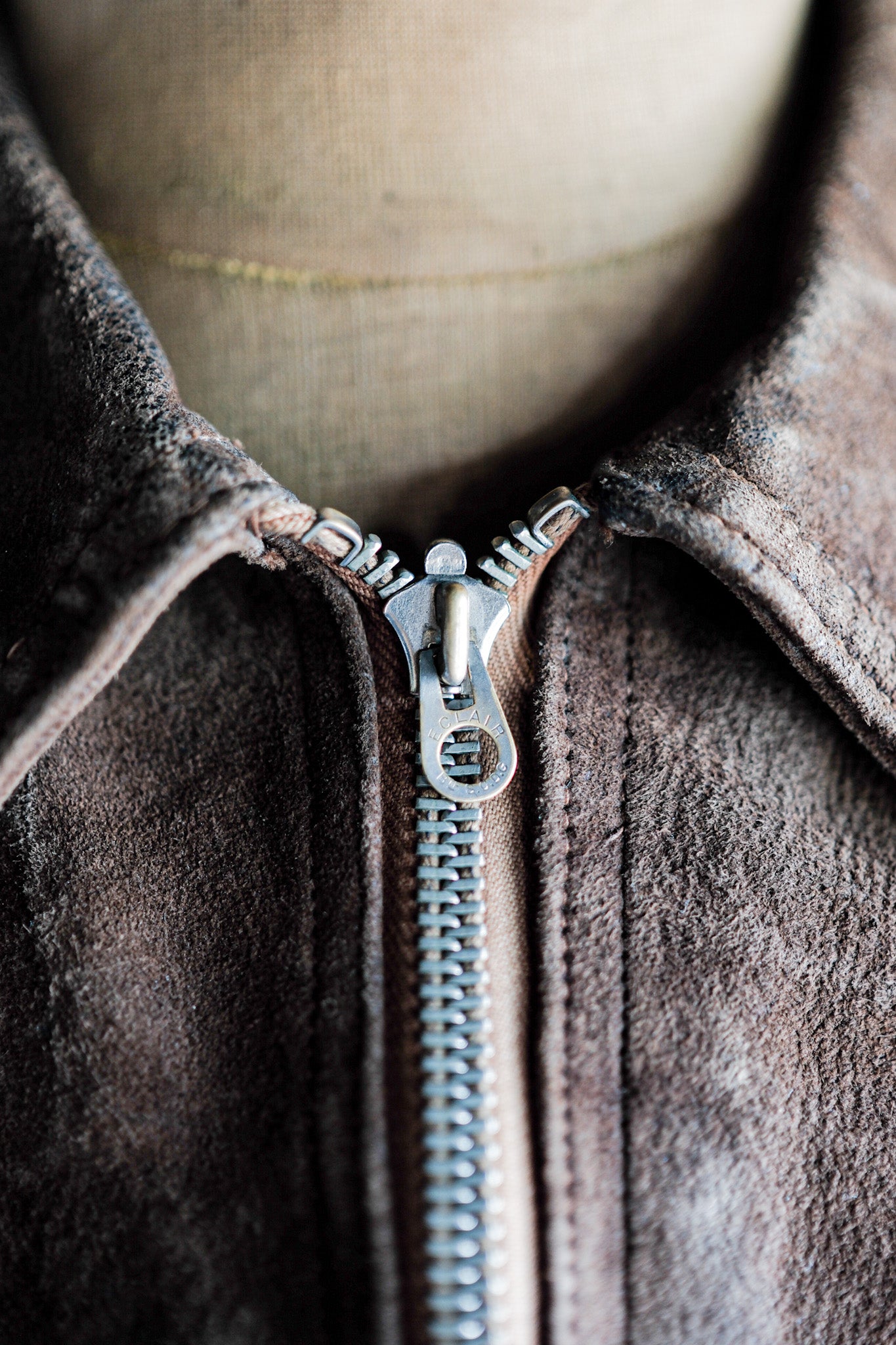 【~30’s】French Vintage Suede Leather Cyclist Jacket