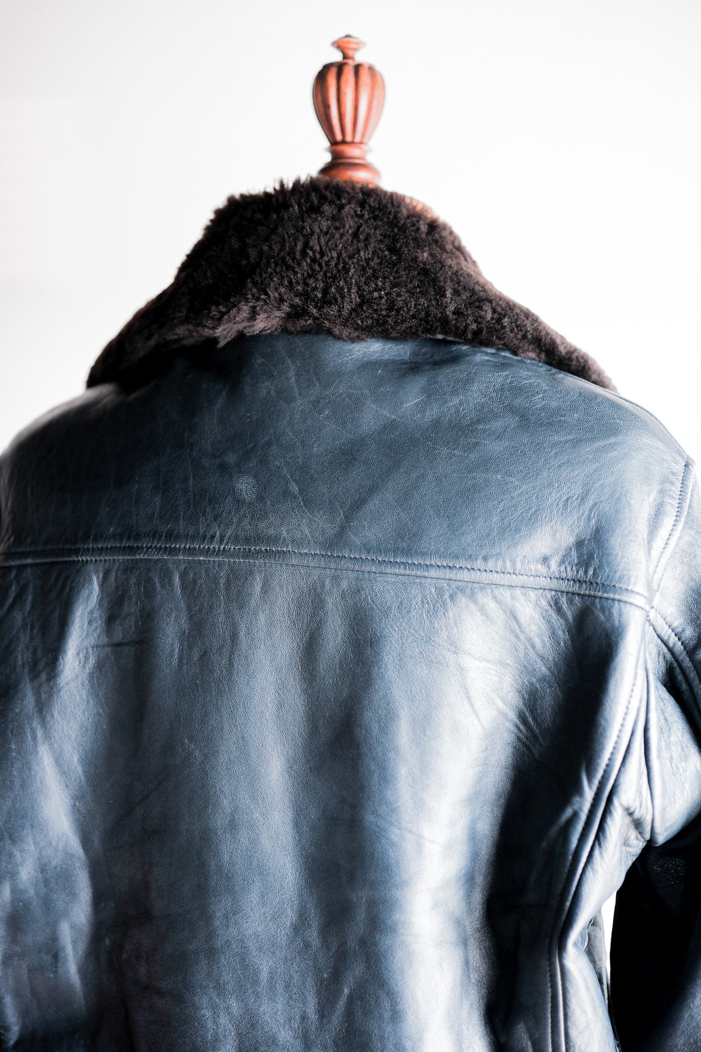 【~70's】French Air Force Pilot Leather Jacket Size.44