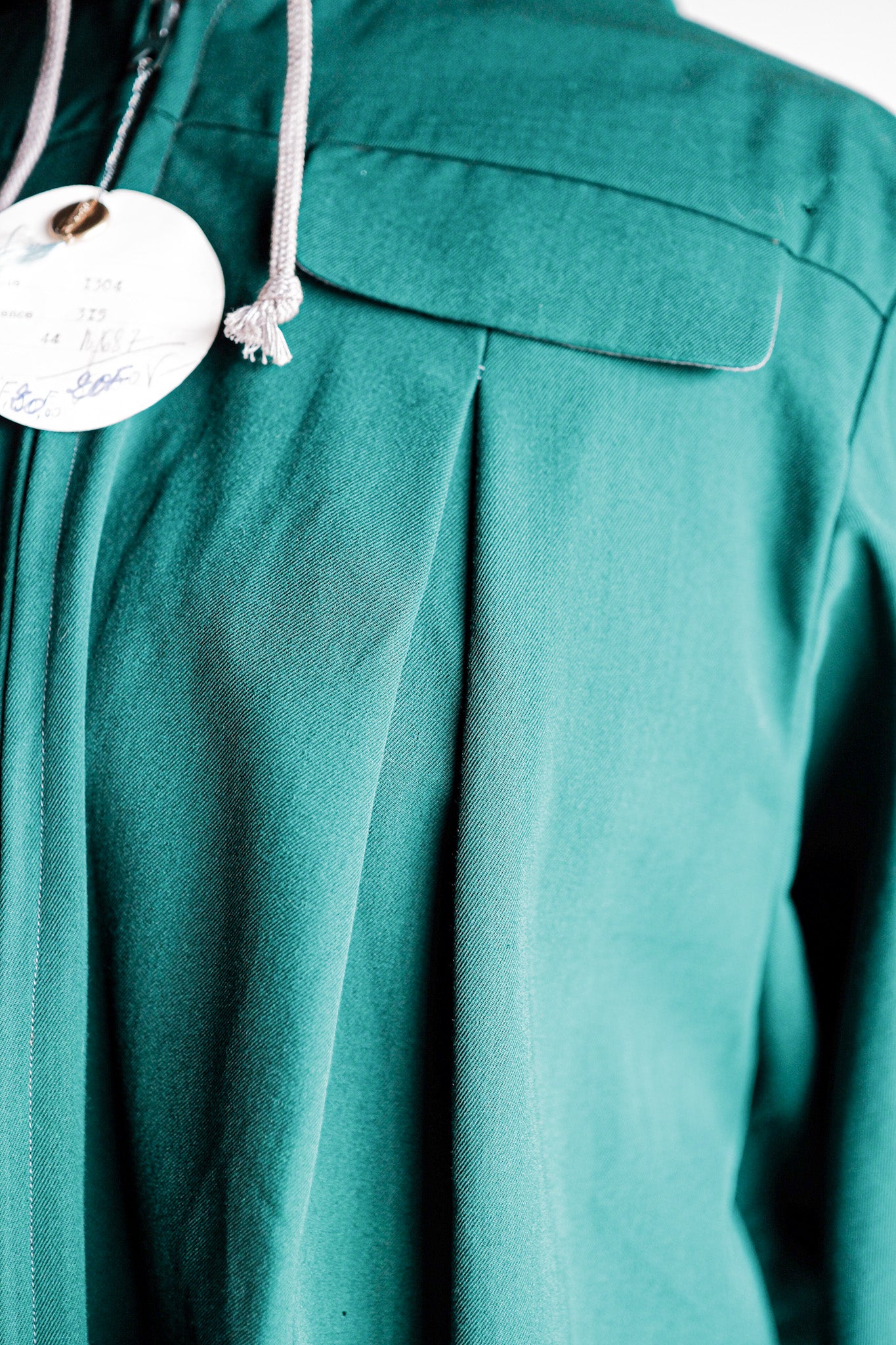 【~50's】French Vintage Green Wool Rayon Hooded Jacket "Dead Stock"