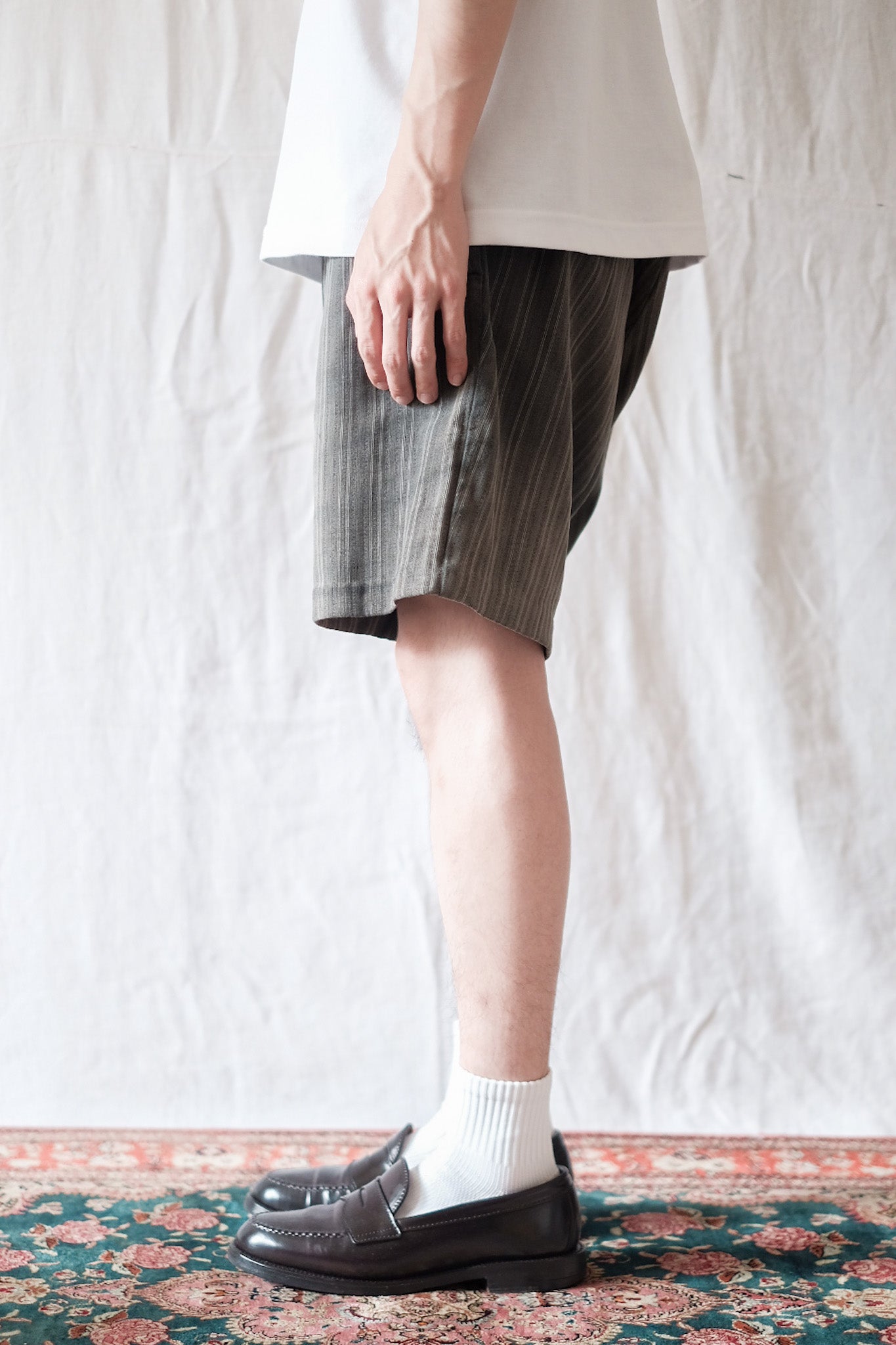 【~40's】French Vintage Cotton Striped Work Shorts