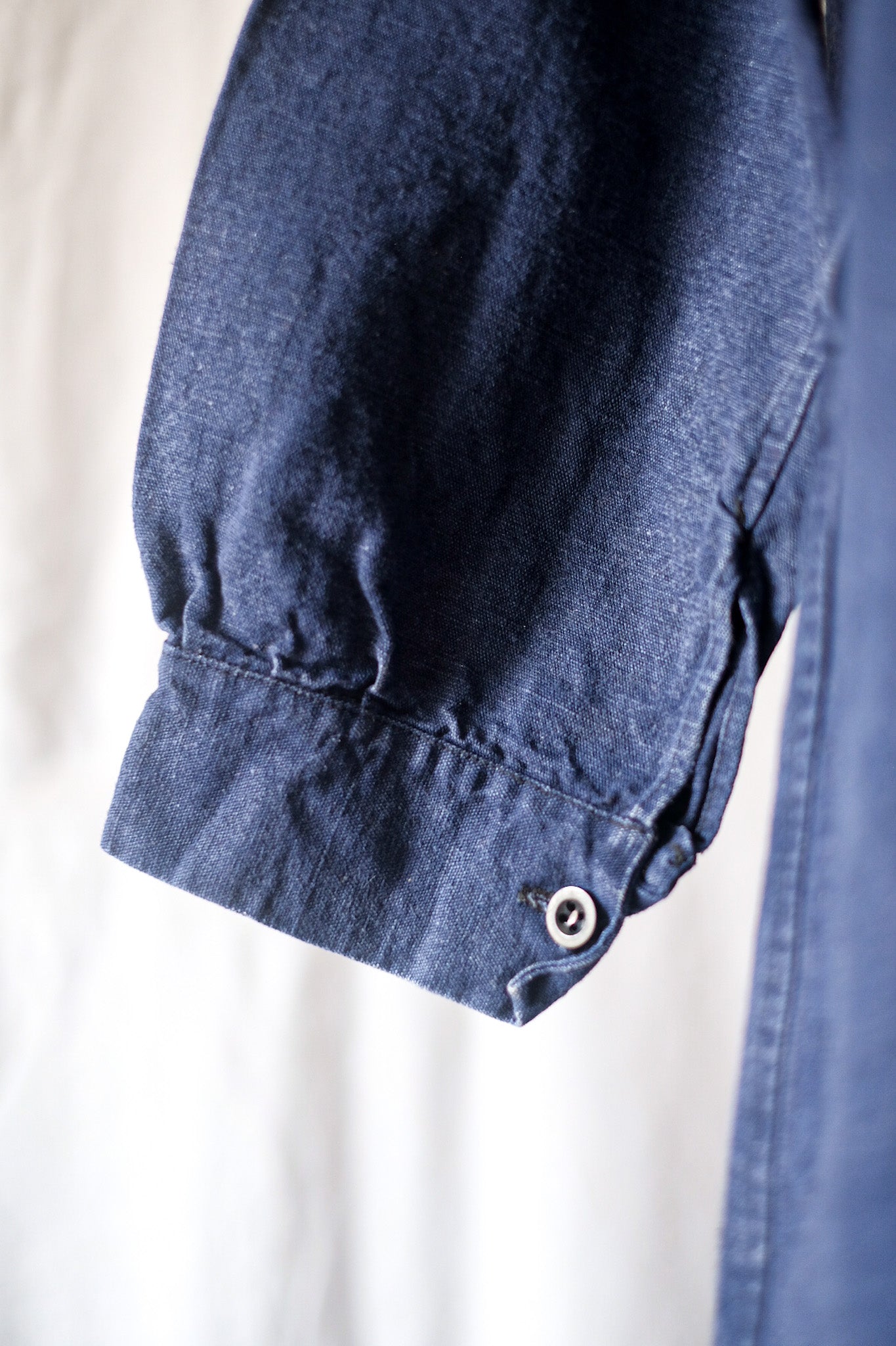 【~40's】French Vintage Indigo Cotton Smock Biaude
