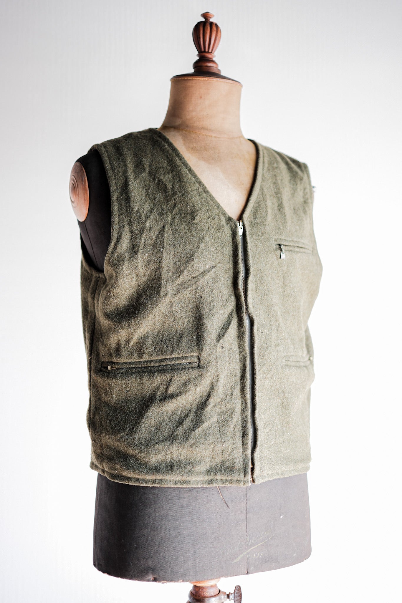 【~70's】American Vintage Tiger Stripe Camouflage Reversible Vest