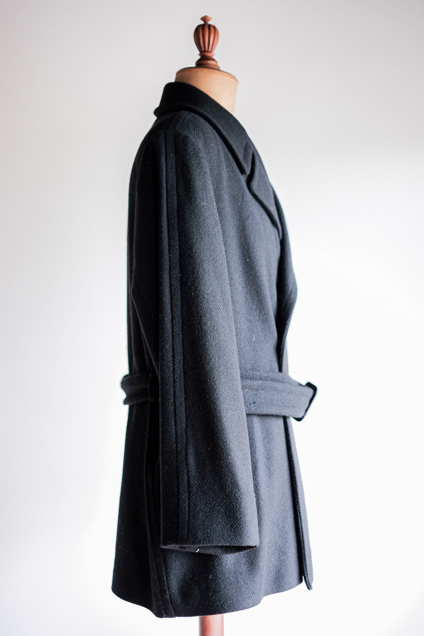 【~00's】Old Hermès Paris Cashmere Mix Wool Belted Coat by Martin Margiela