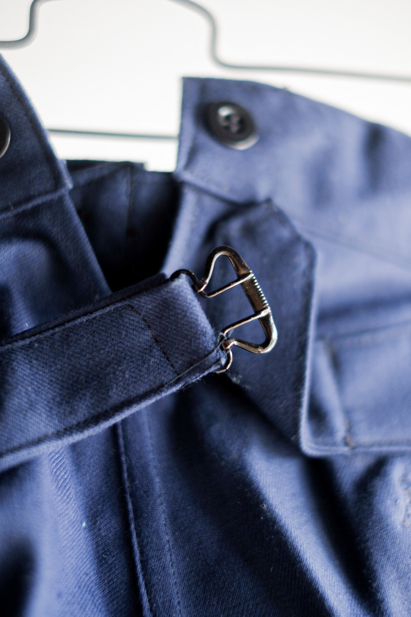 【~40's】French Vintage Blue Cotton Twill Work Pants "Dead Stock"