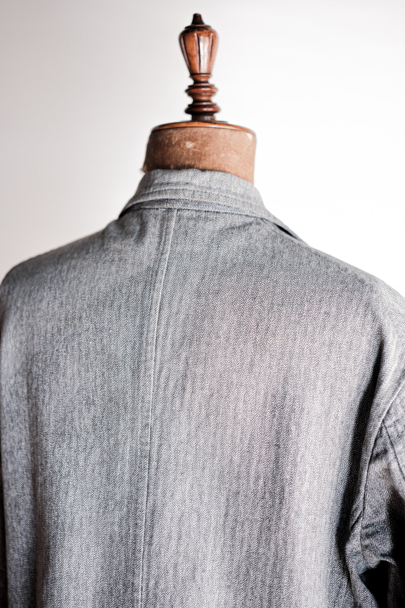 【~50's】French Vintage Salt & Pepper Cotton HBT Lapel Work Jacket