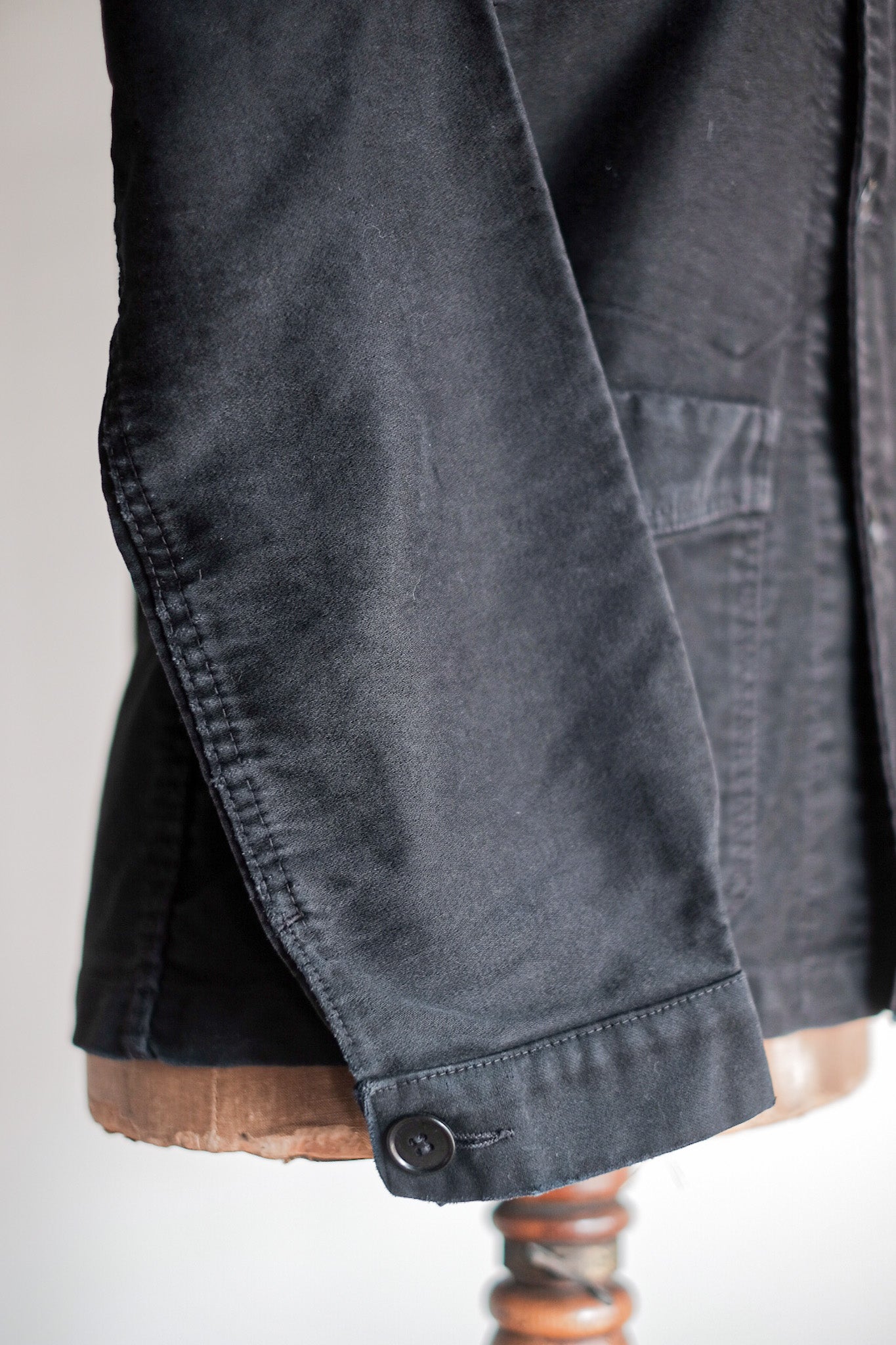 【~50's】French Vintage Black Moleskin Work Jacket