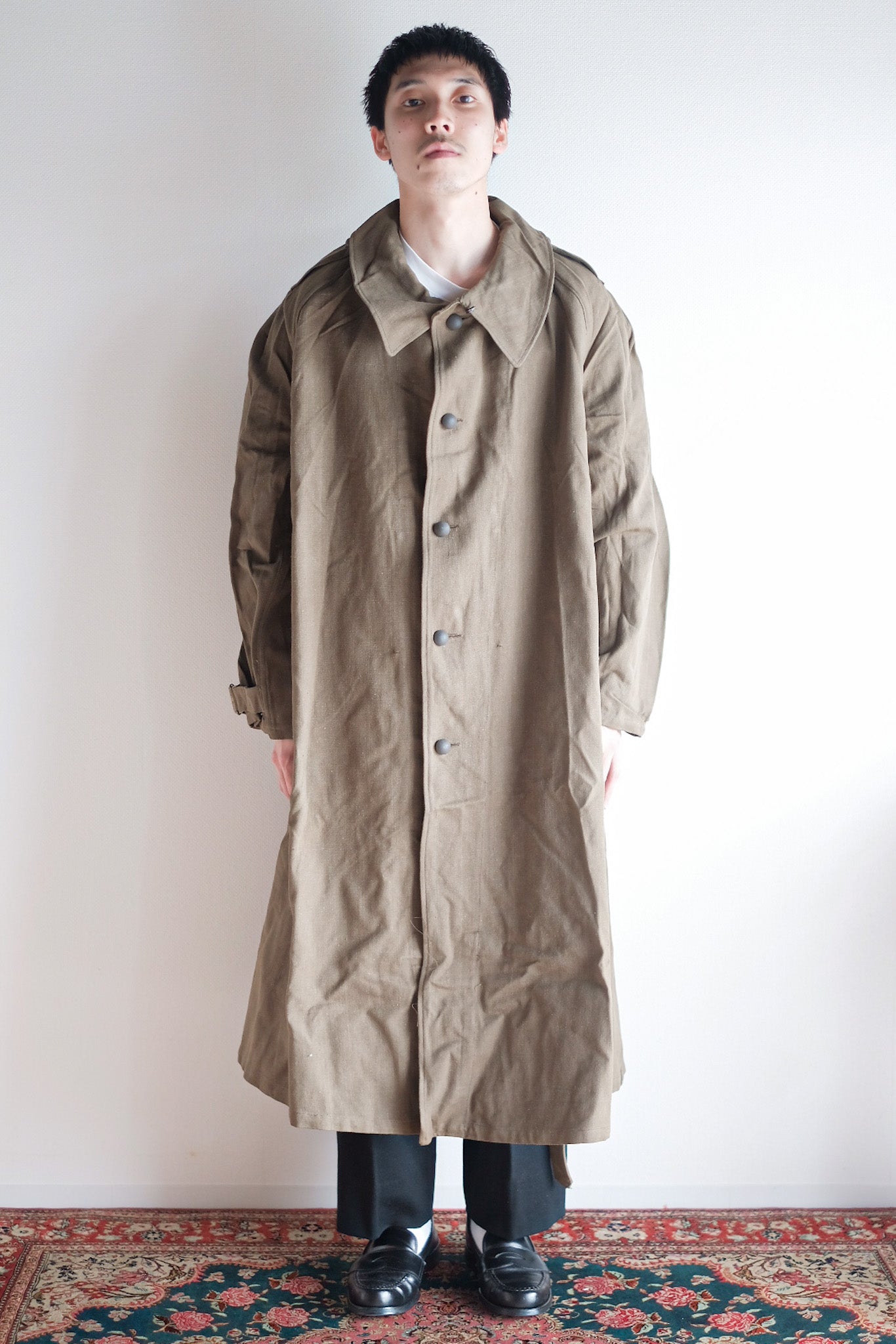 【~50's】French Army M35 Motorcycle Coat "Cotton Linen Type" "Dead Stock"