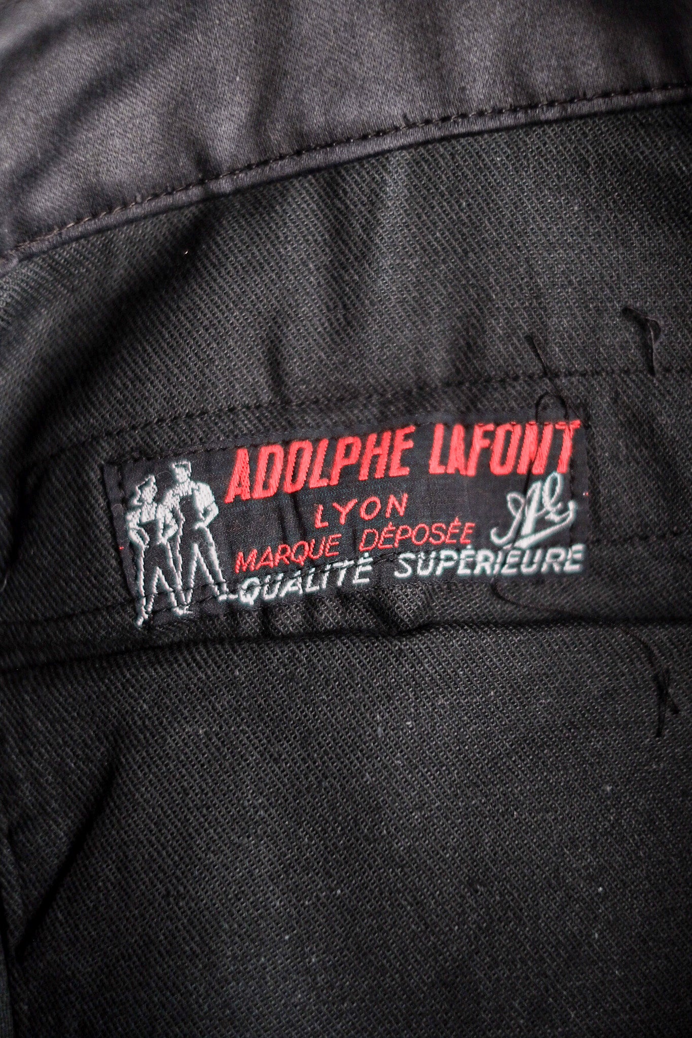 【~40's】French Vintage Black Moleskin Work Pants "Adolphe Lafont" "Dead Stock"