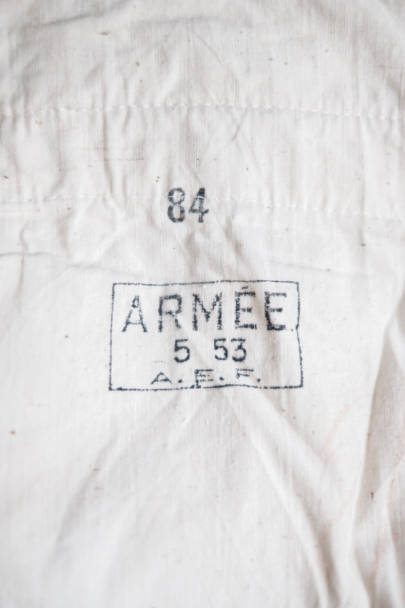 【~50's】French Army White Cotton Trousers Size. 84