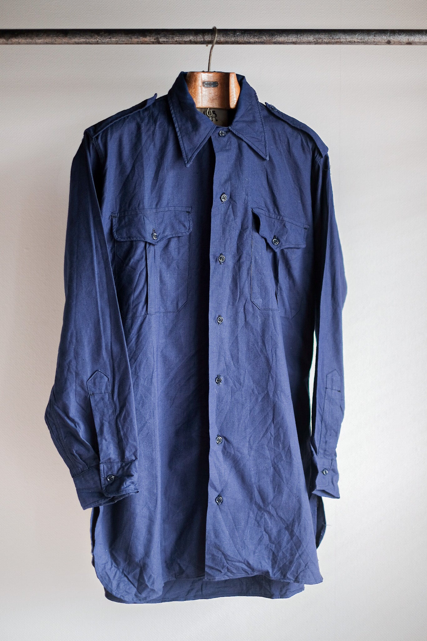 【~50's】French Air Force Indigo Metis Shirt "Dead Stock"