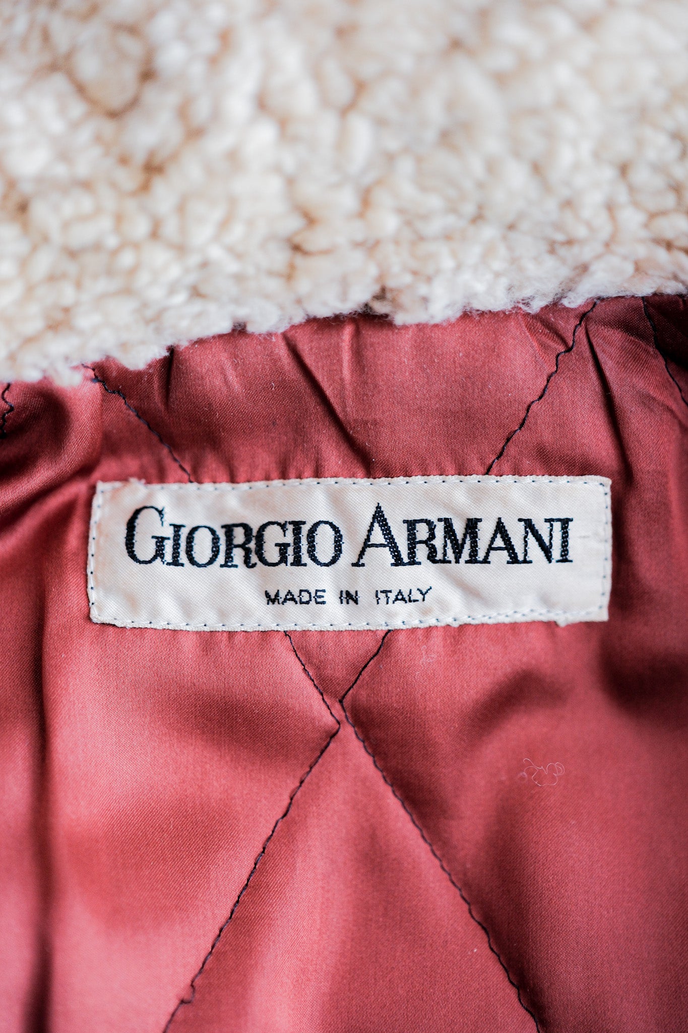 【~80's】Old GIORGIO ARMANI Aviator Style Leather Coat Size.48