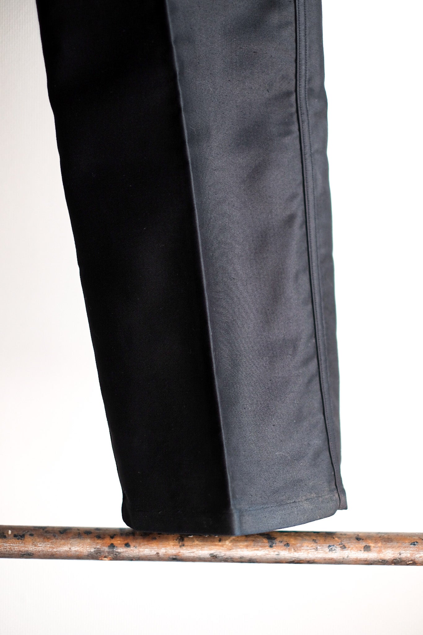 【~40's】French Vintage Black Moleskin Work Pants "Adolphe Lafont" "Dead Stock"