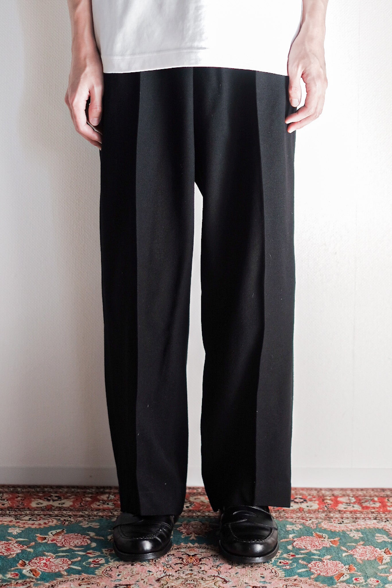 【~40's】German Vintage Black Wool Trousers