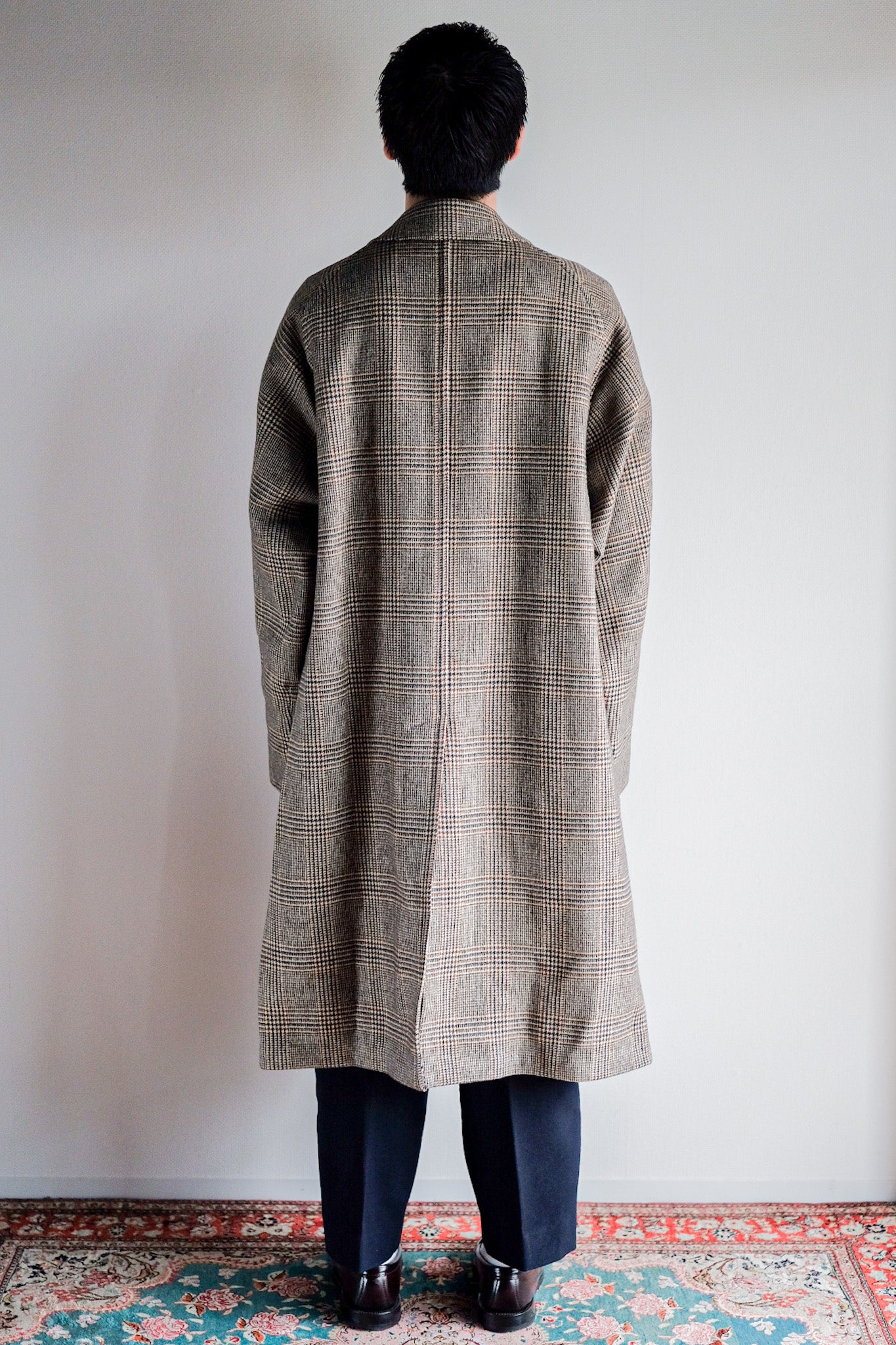 【~80's】Vintage Burberry's Single Raglan Balmacaan Coat Size.54R "Saddle Tweed"