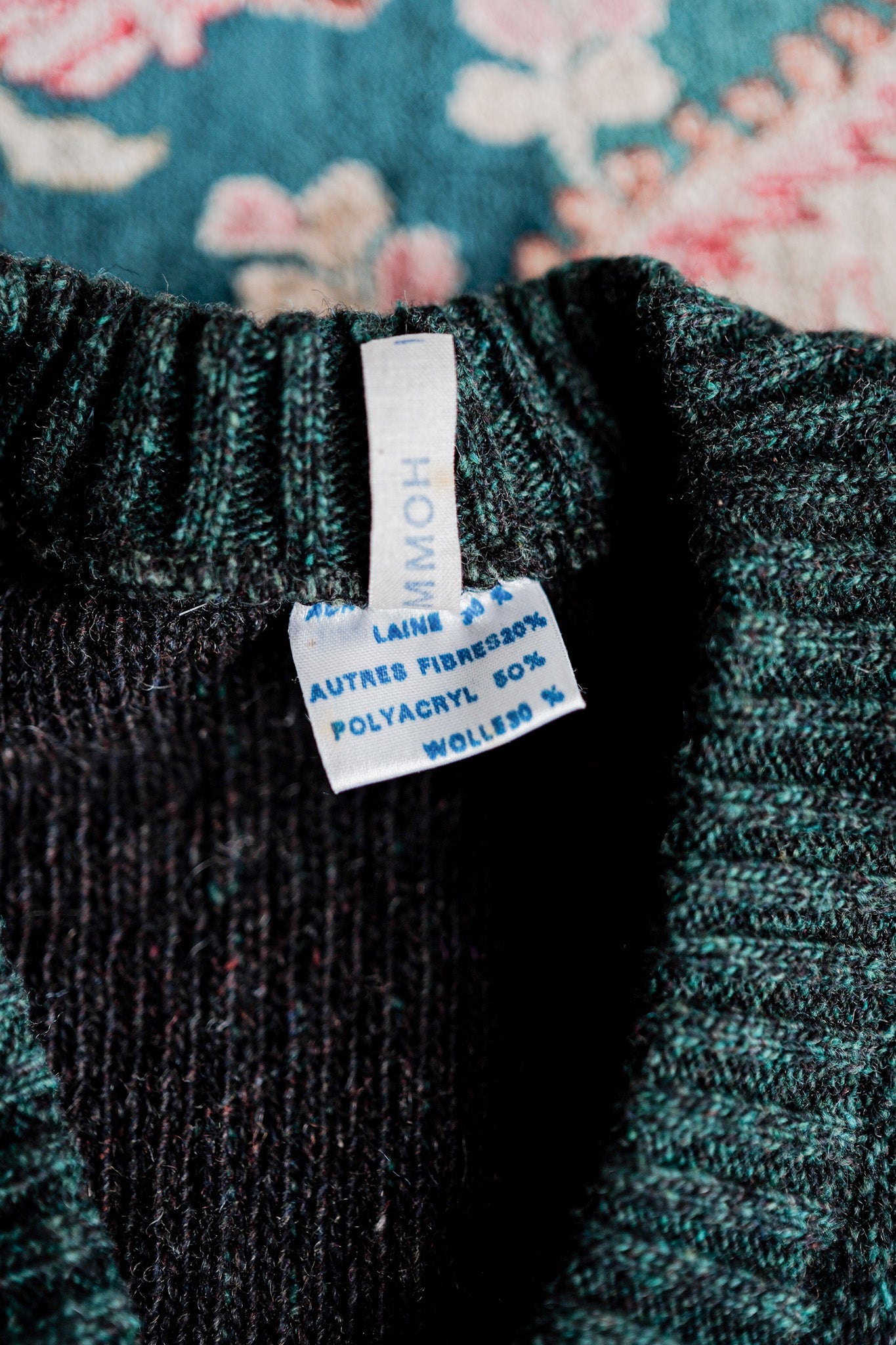 【~60's】French Vintage V-neck Wool Sweater "Dead Stock"