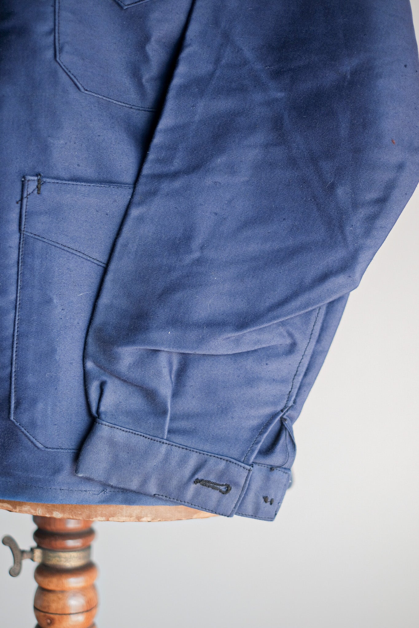 【~40's】French Vintage Blue Moleskin Work Jacket "Dead Stock"