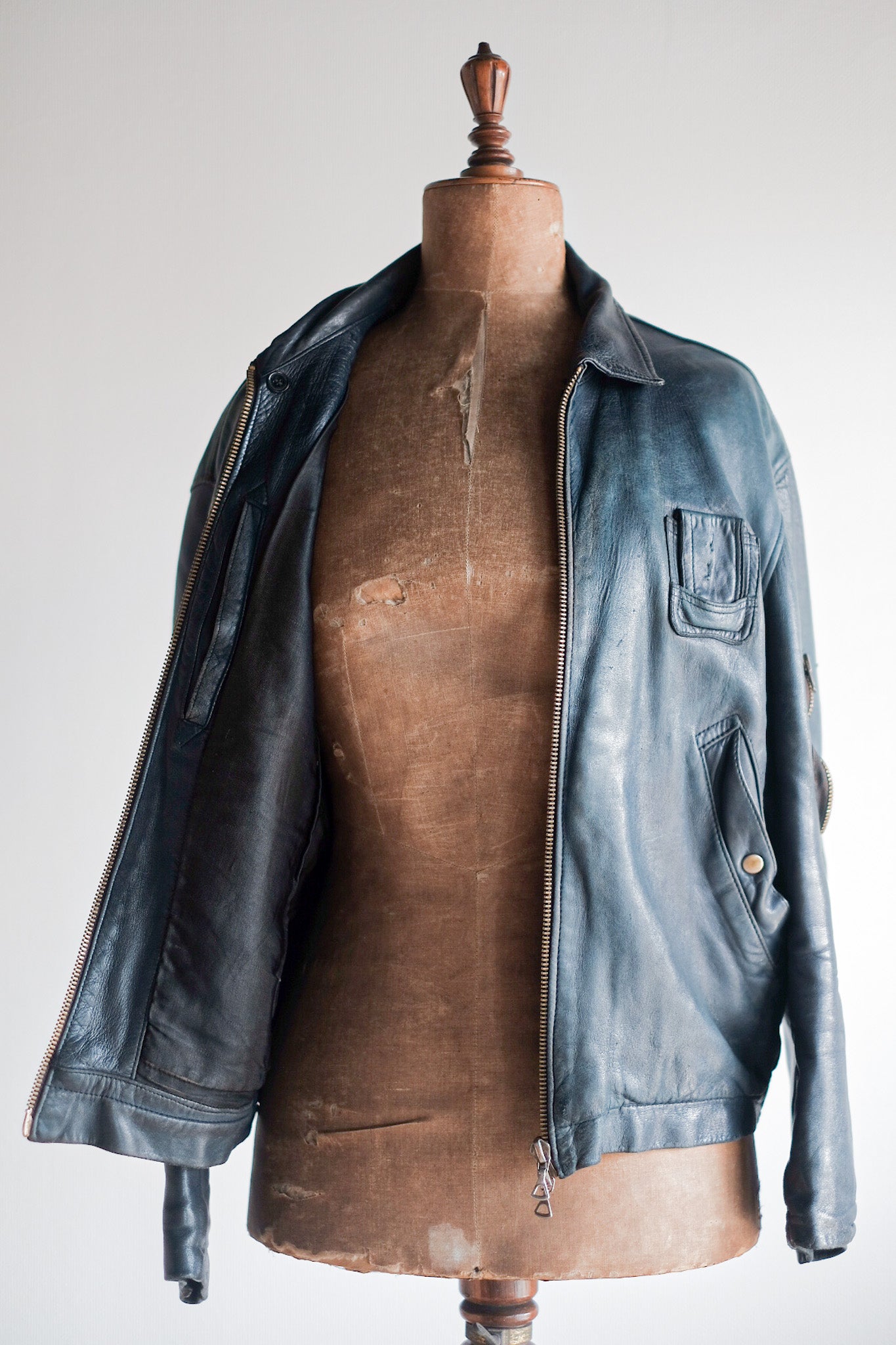 【~80's】French Air Force Pilot Leather Jacket