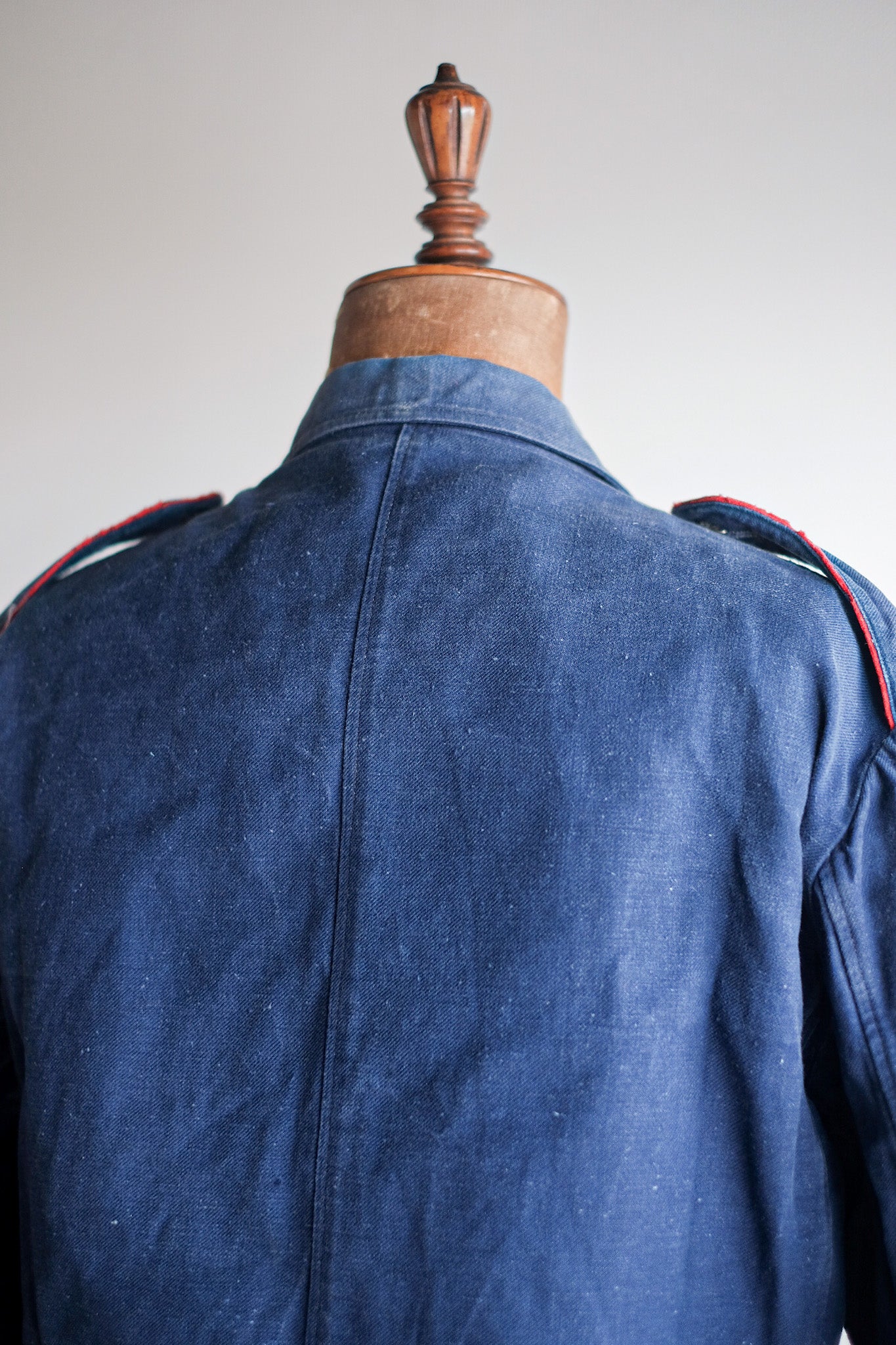 【~40's】French Vintage Indigo Metis Fireman Lapel Jacket