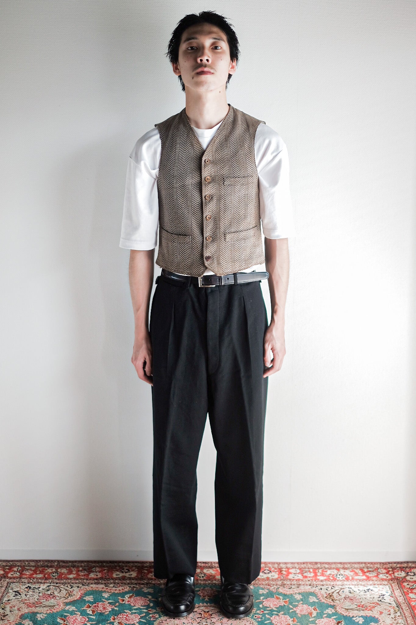 【~30's】French Vintage HBT Wool Work Gilet