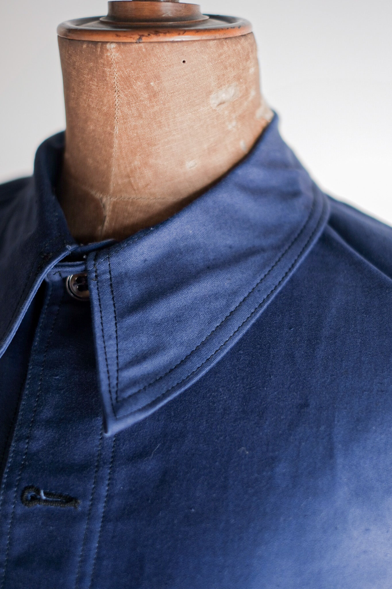 【~40's】French Vintage Blue Moleskin Work Jacket "Dead Stock"