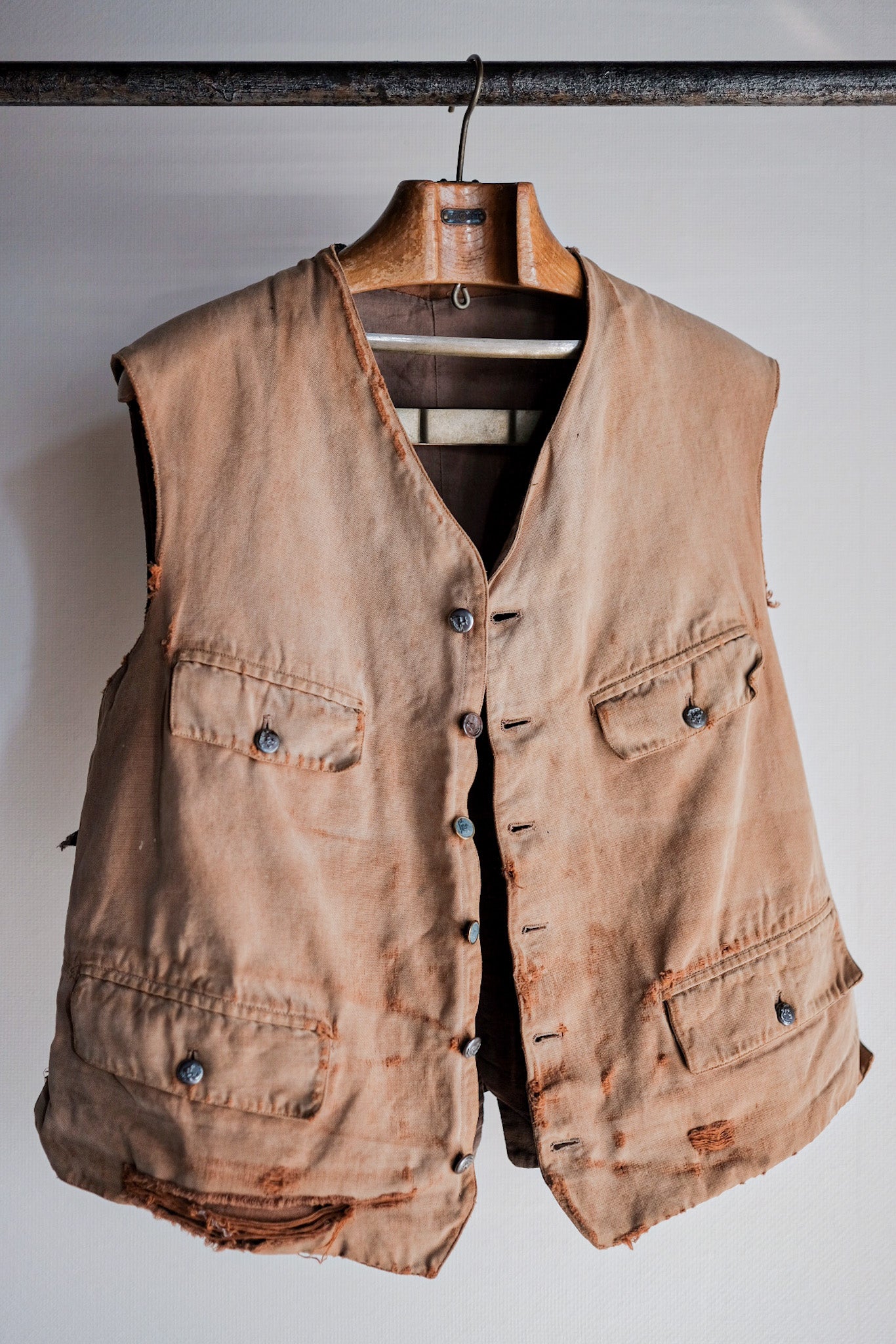 【~30's】French Vintage Cotton Hunting Gilet