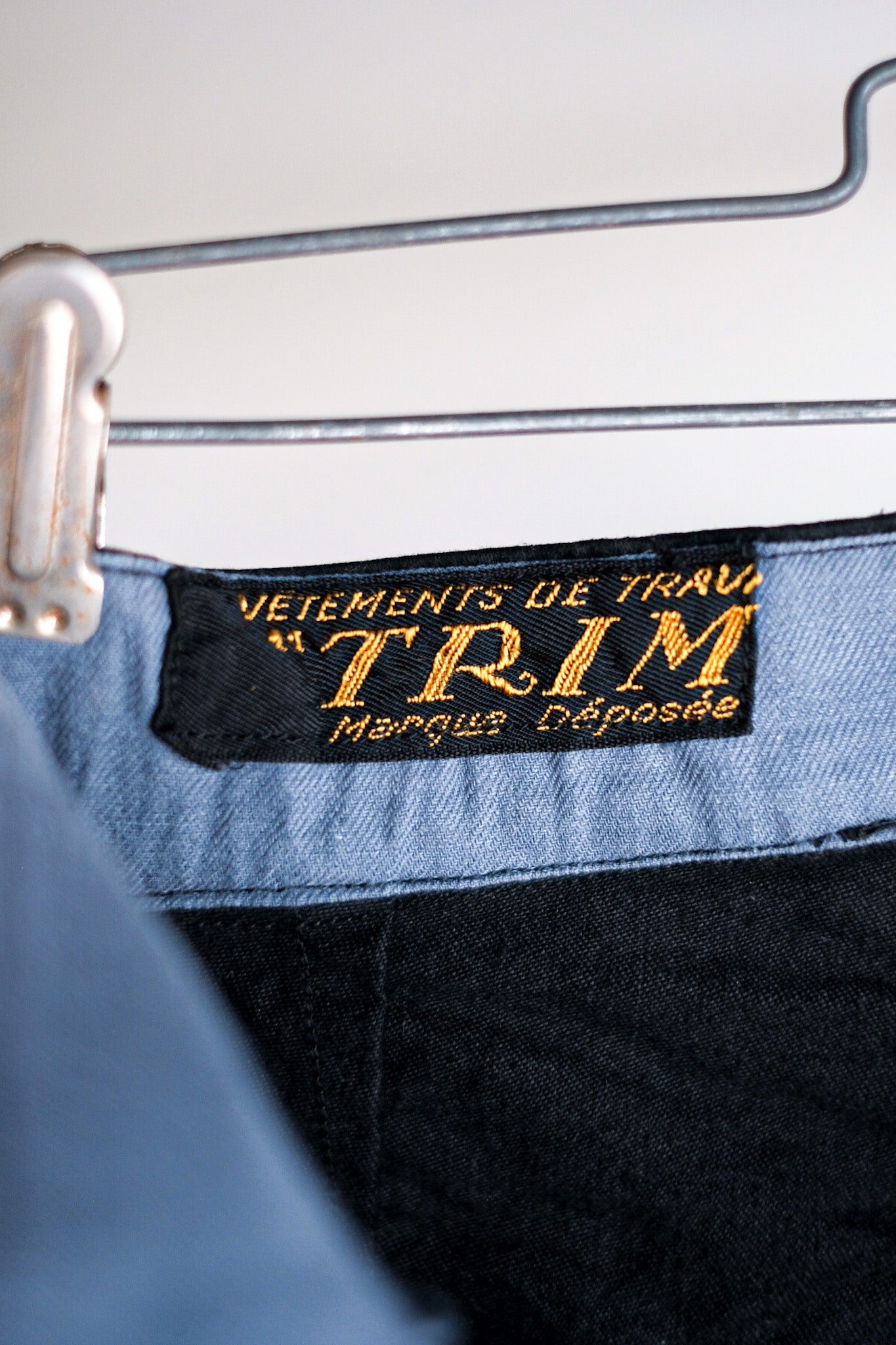 【~40's】French Vintage Black Moleskin Work Pants "Dead Stock"