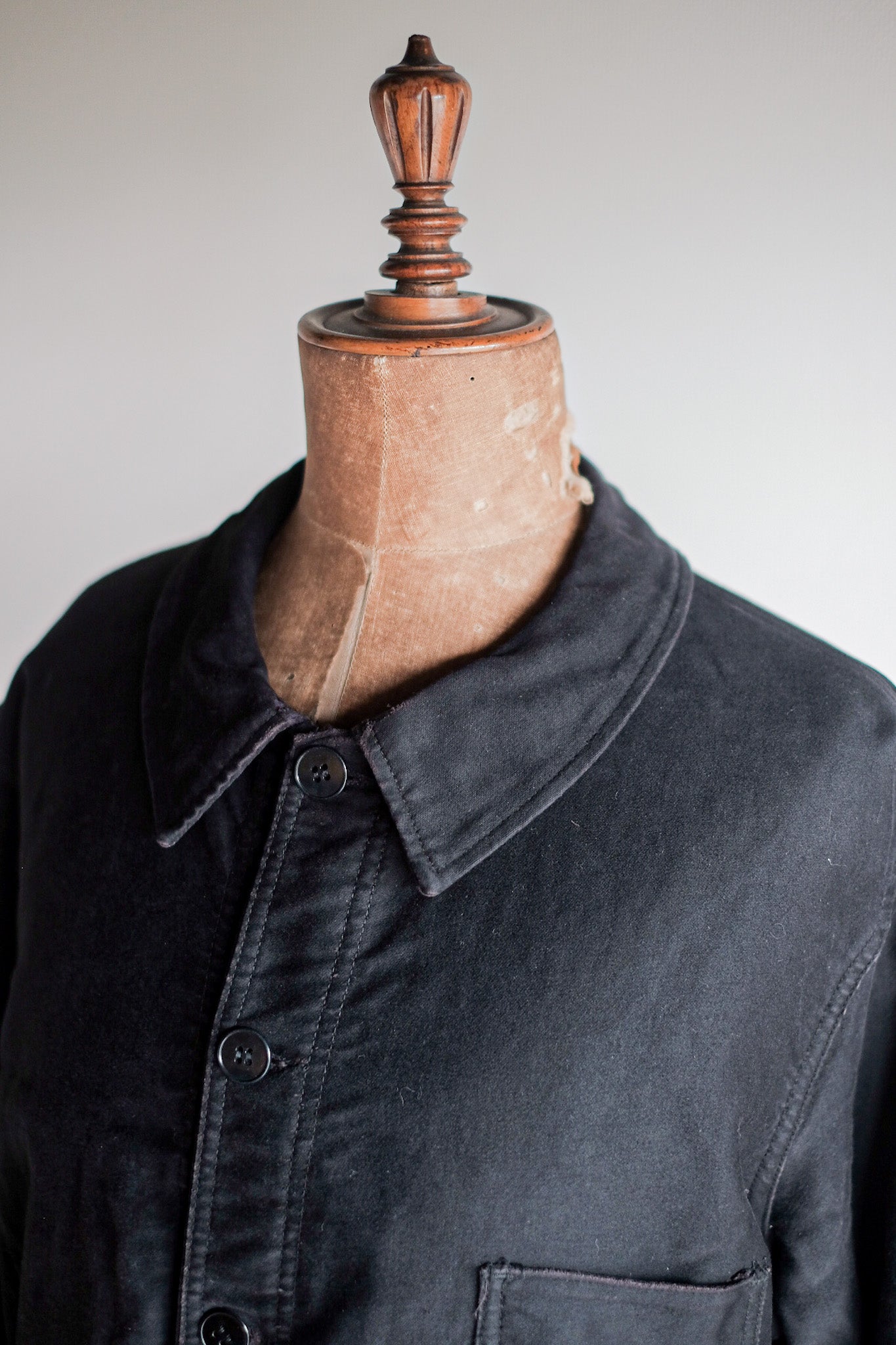 【~60's】French Vintage Black Moleskin Work Jacket