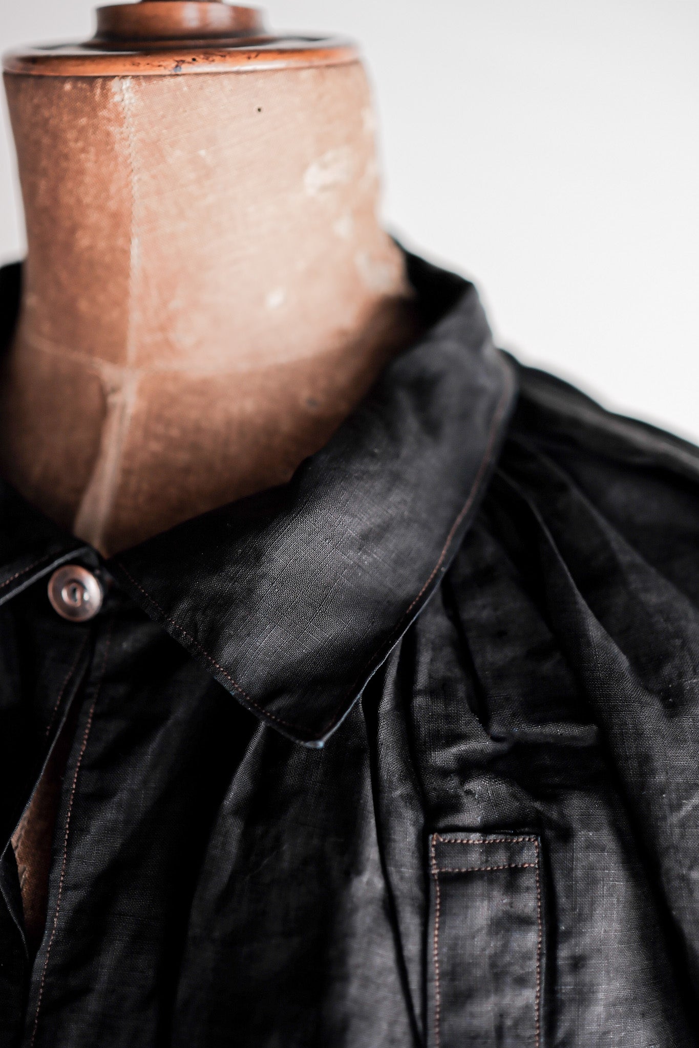 【Early 20th C】French Antique Indigo Linen Smock "Biaude"