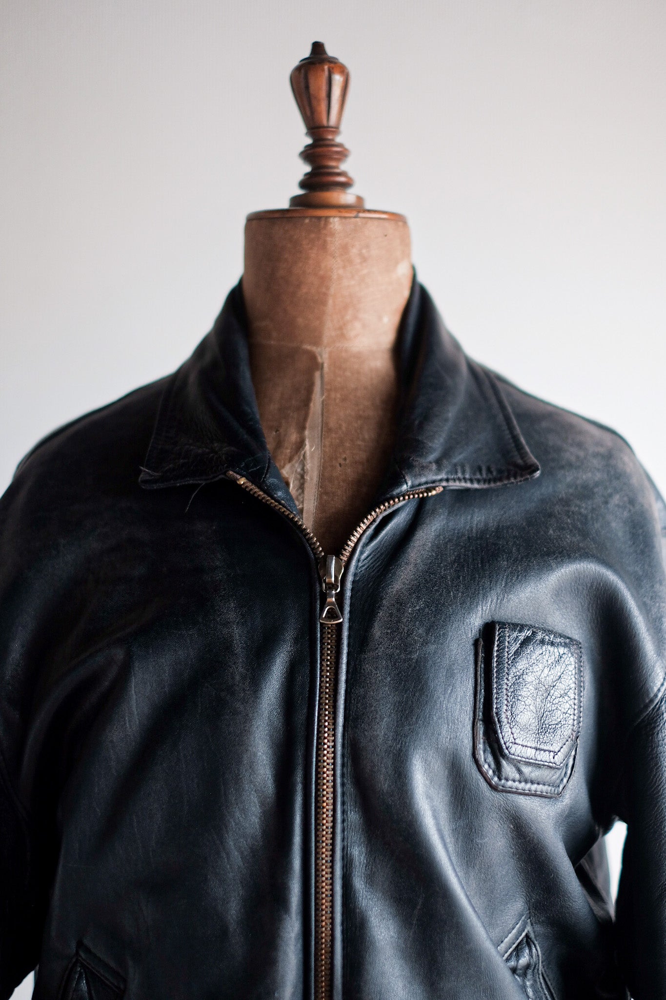 【~80's】French Air Force Pilot Leather Jacket