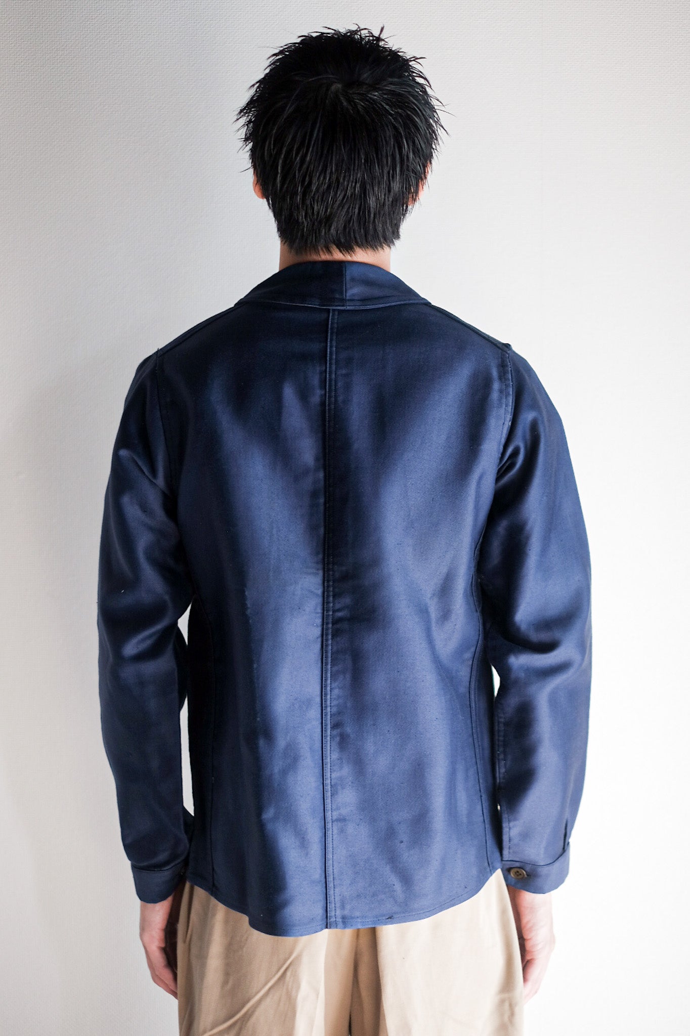 【~40's】French Vintage Blue Moleskin Work Jacket "Dead Stock"