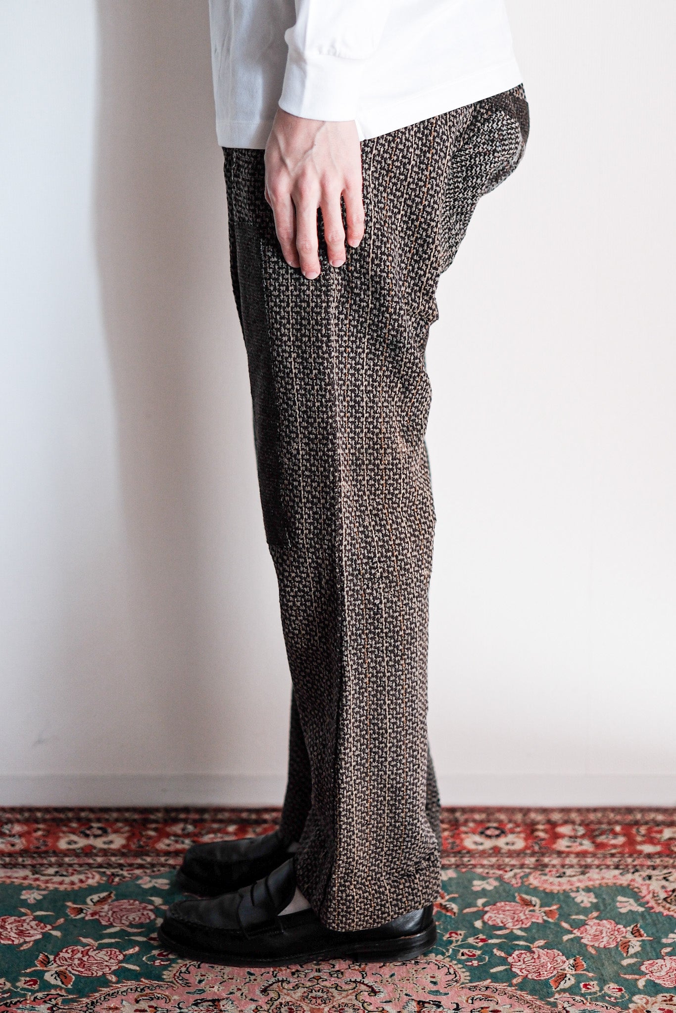 【~20's】French Vintage Homemade Wool Work Pants "Patchwork"