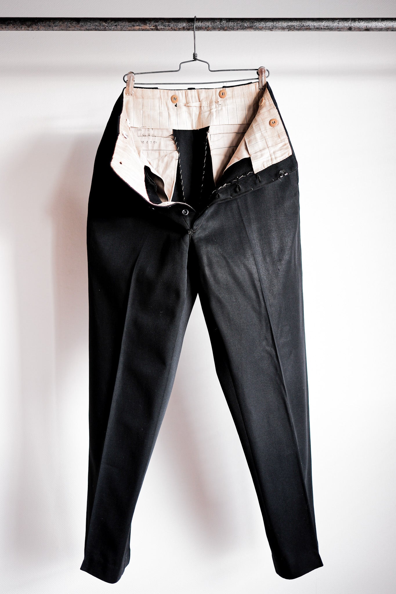 【~40's】French Vintage Black Wool Trousers