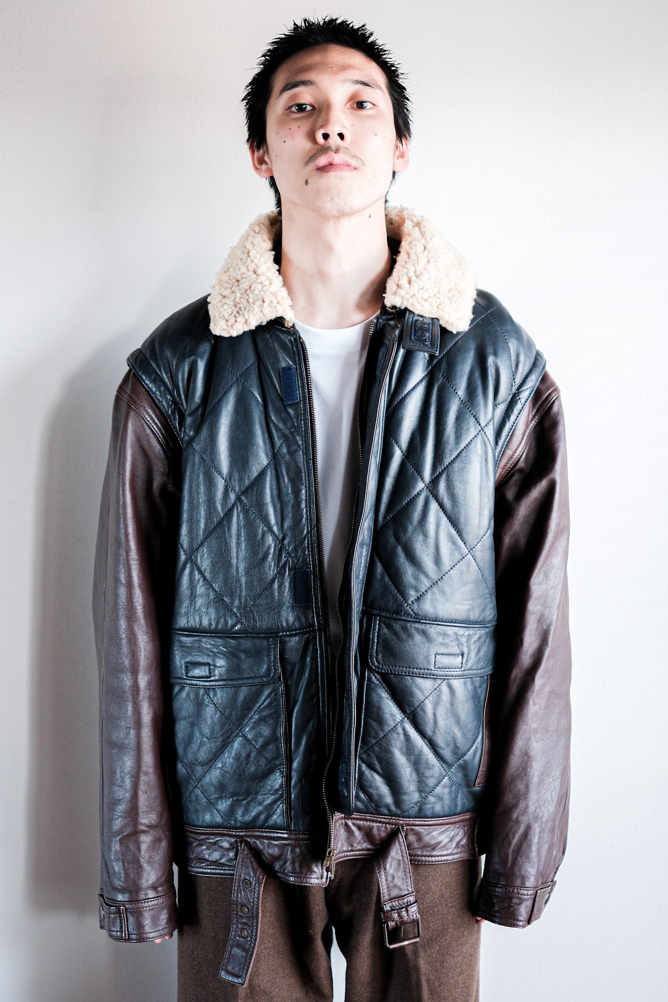 【~70's】Old Marcel Lassance Leather Bomber Jacket Size.52
