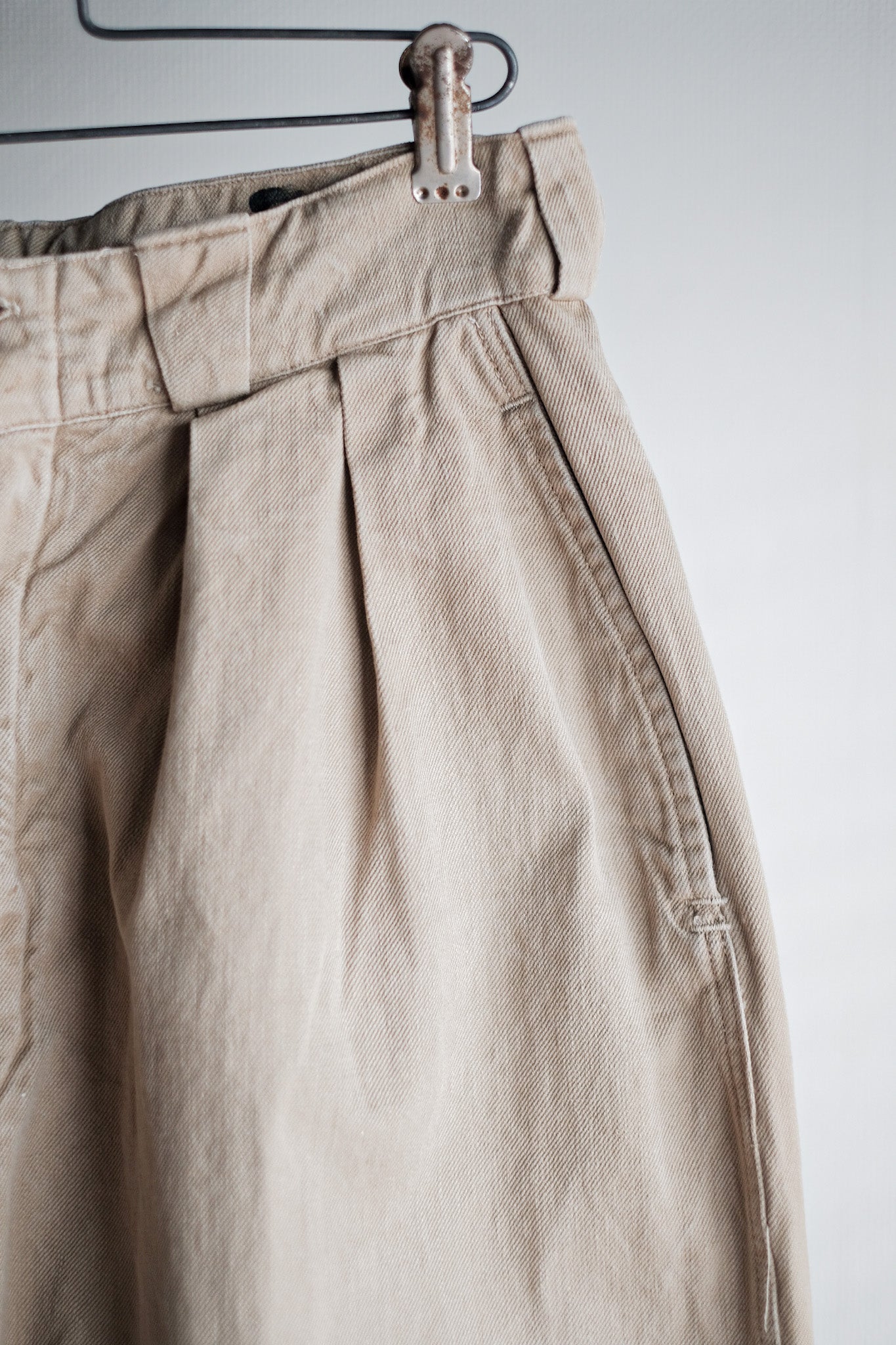 【~50's】French Army M52 Chino Trousers Size.76C "Indochina Model"